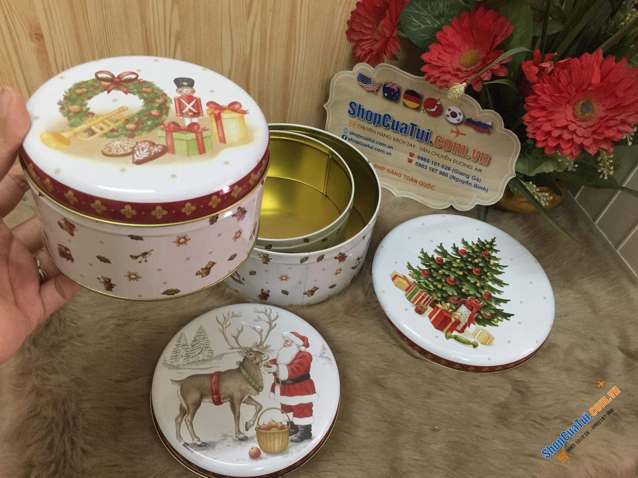 SET 3 HỘP THIẾC ĐỰNG BÁNH - TRÀ VILLEROY BOCH ĐỨC - Noel