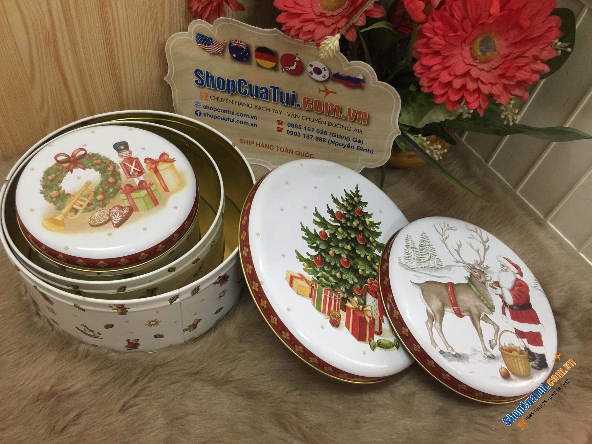 SET 3 HỘP THIẾC ĐỰNG BÁNH - TRÀ VILLEROY BOCH ĐỨC - Noel