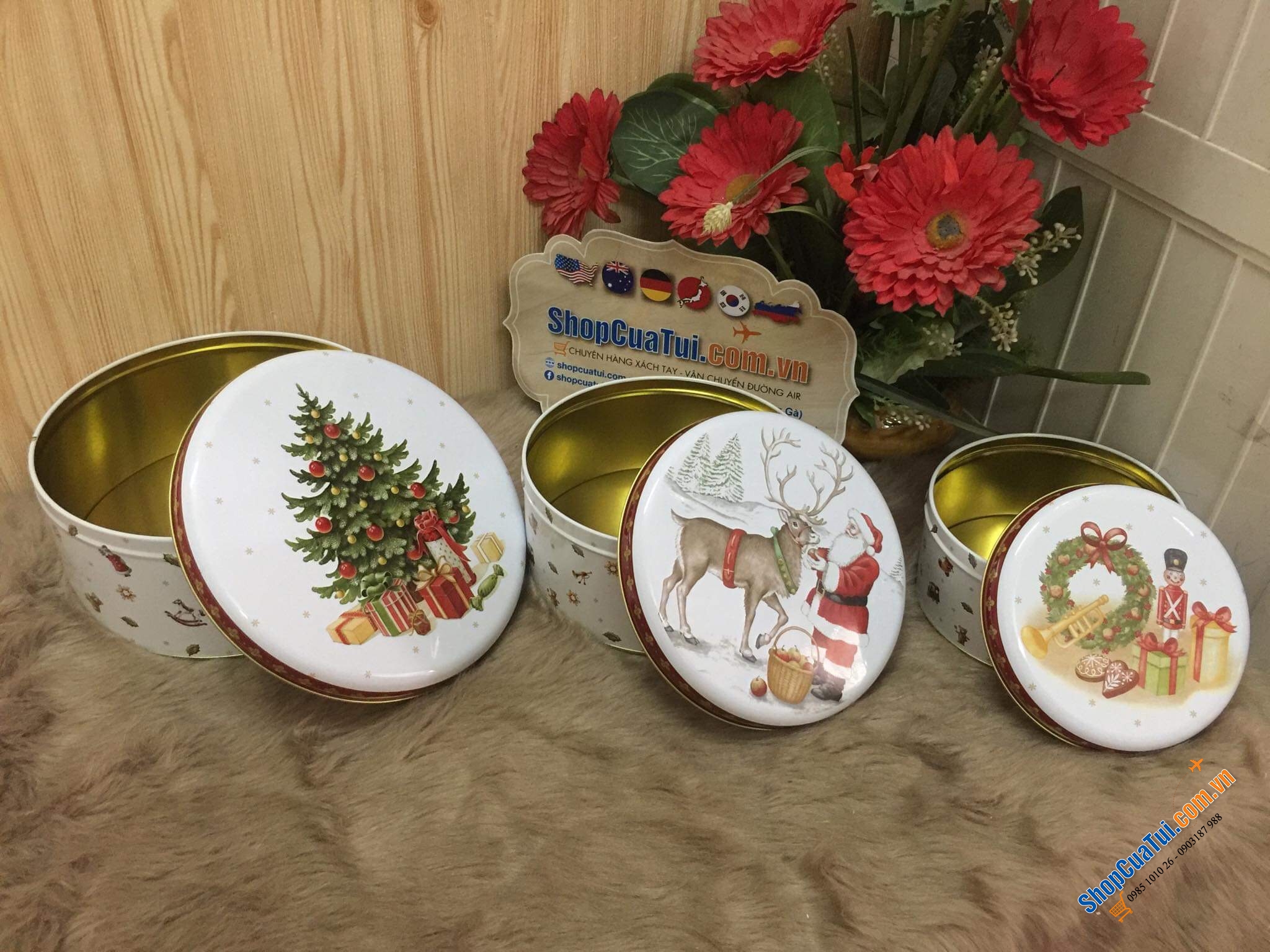 SET 3 HỘP THIẾC ĐỰNG BÁNH - TRÀ VILLEROY BOCH ĐỨC - Noel