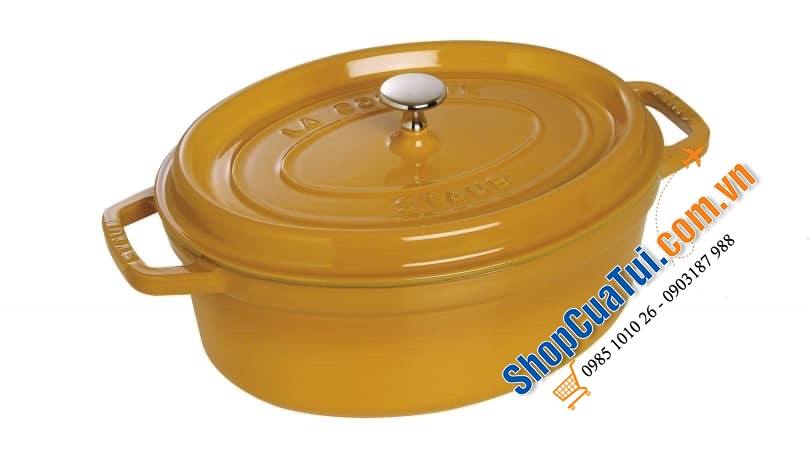 NỒI GANG ĐÚC STAUB OVAL 31CM MÀU VÀNG MÙ TẠT