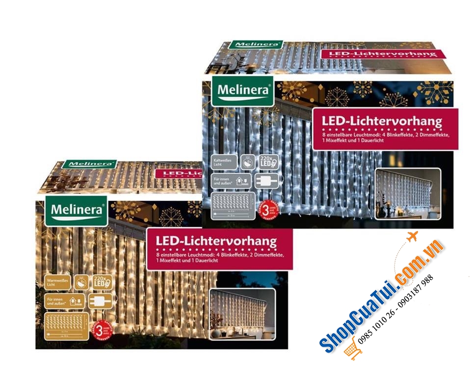 SET ĐÈN LẤP LÁNH TRANG TRÍ CỬA SỔ - BAN CÔNG MELINERA - HÀNG NỘI ĐỊA ĐỨC