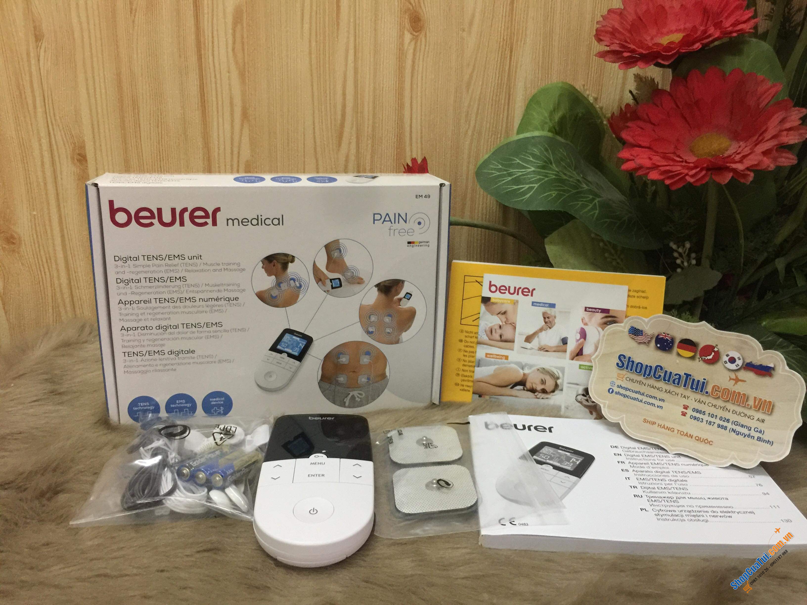 MÁY VẬT LÝ TRỊ LIỆU BEURER EM49 - Máy điện châm massage xung trị liệu sử dụng an toàn & hiệu quả ngay tại nhà