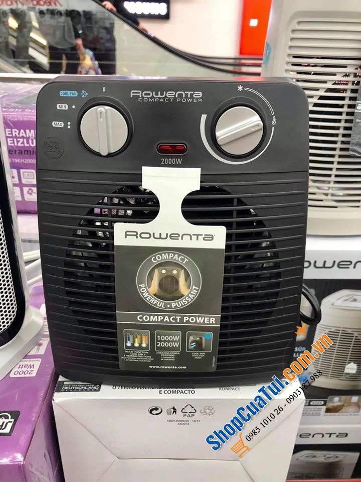 QUẠT SƯỞI ROWENTA SO2210 để được trong nhà tắm. Phù hợp đặt phòng ngủ nhỏ và nhà có trẻ em