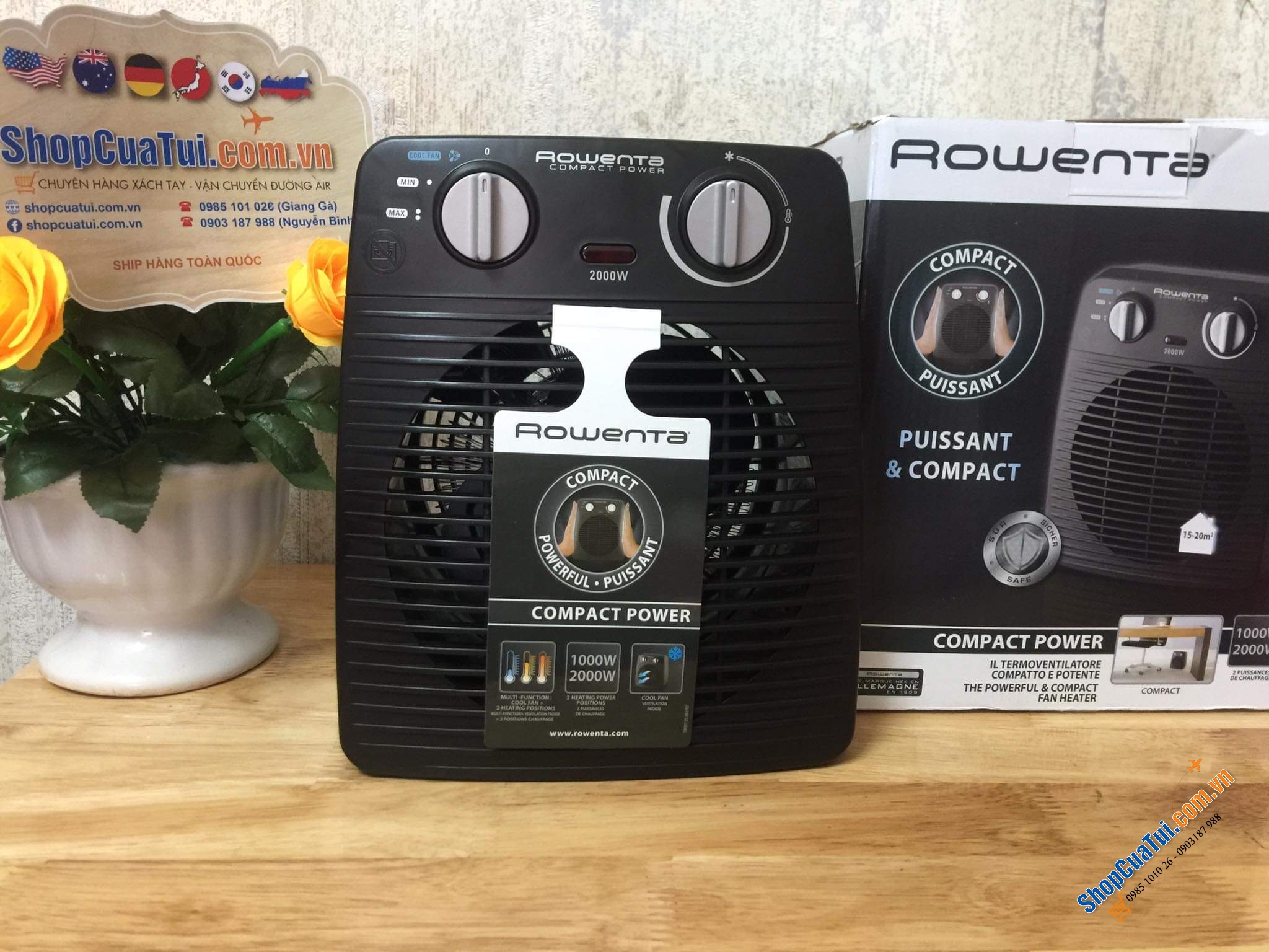 QUẠT SƯỞI ROWENTA SO2210 để được trong nhà tắm. Phù hợp đặt phòng ngủ nhỏ và nhà có trẻ em
