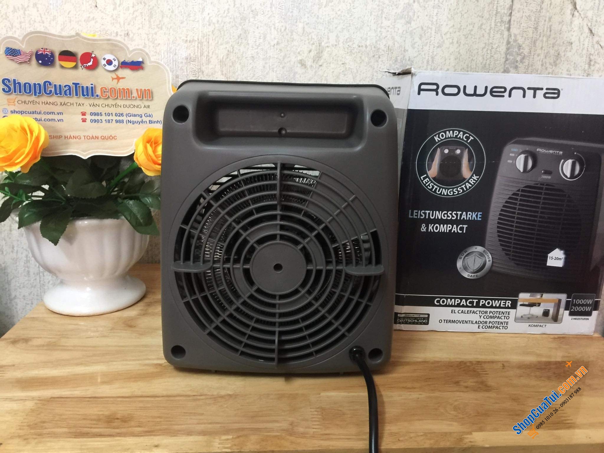 QUẠT SƯỞI ROWENTA SO2210 để được trong nhà tắm. Phù hợp đặt phòng ngủ nhỏ và nhà có trẻ em