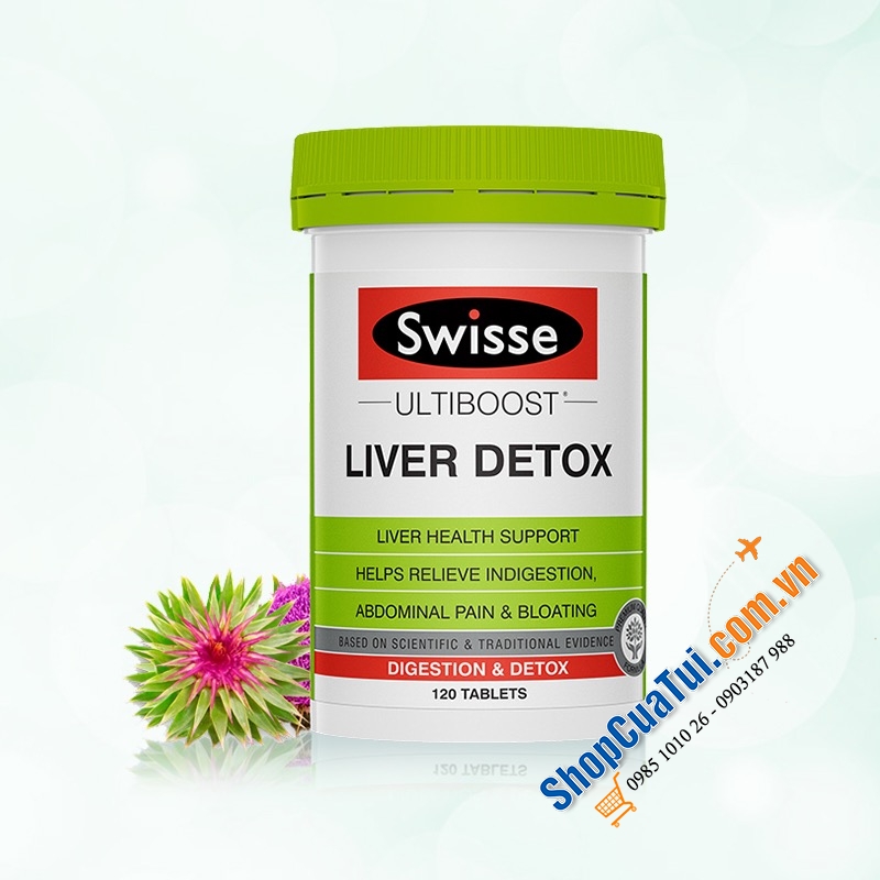 VIÊN UỐNG THẢI ĐỘC GAN & BẢO VỆ CHỨC NĂNG GAN Swisse Ultiboost Liver Detox 120 Tablets (mẫu mới nhất)