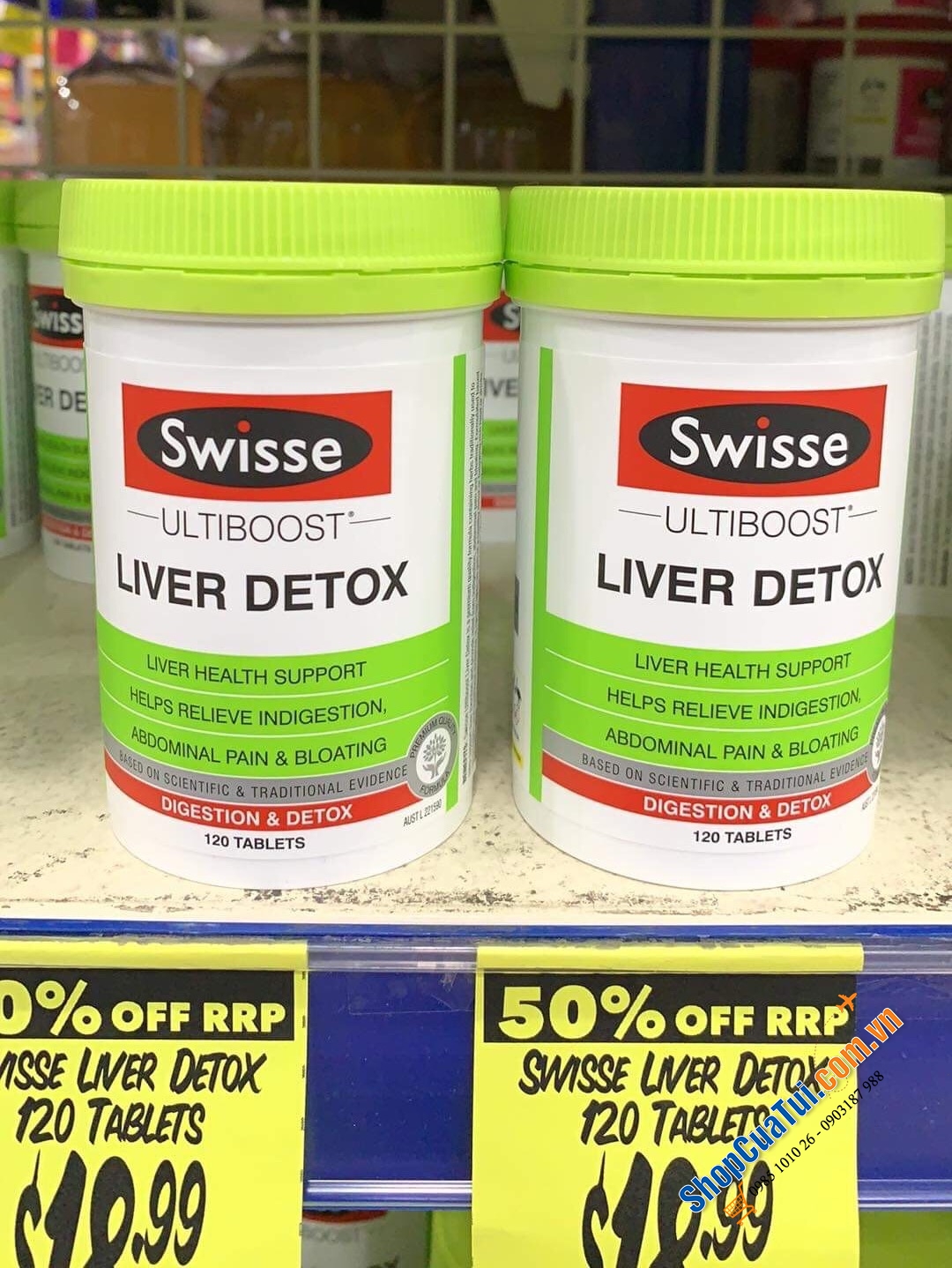 VIÊN UỐNG THẢI ĐỘC GAN & BẢO VỆ CHỨC NĂNG GAN Swisse Ultiboost Liver Detox 120 Tablets (mẫu mới nhất)