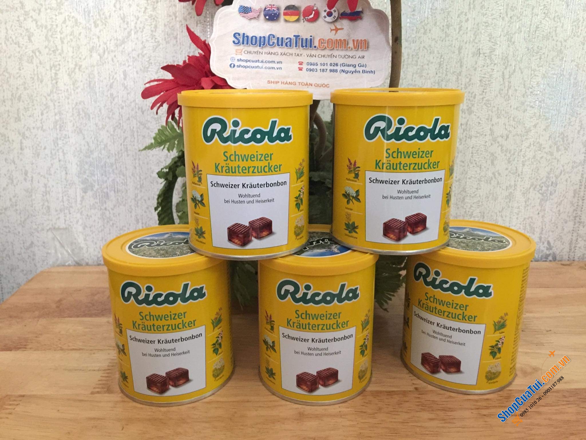 Kẹo ngậm ho Ricola  250g - trị ho