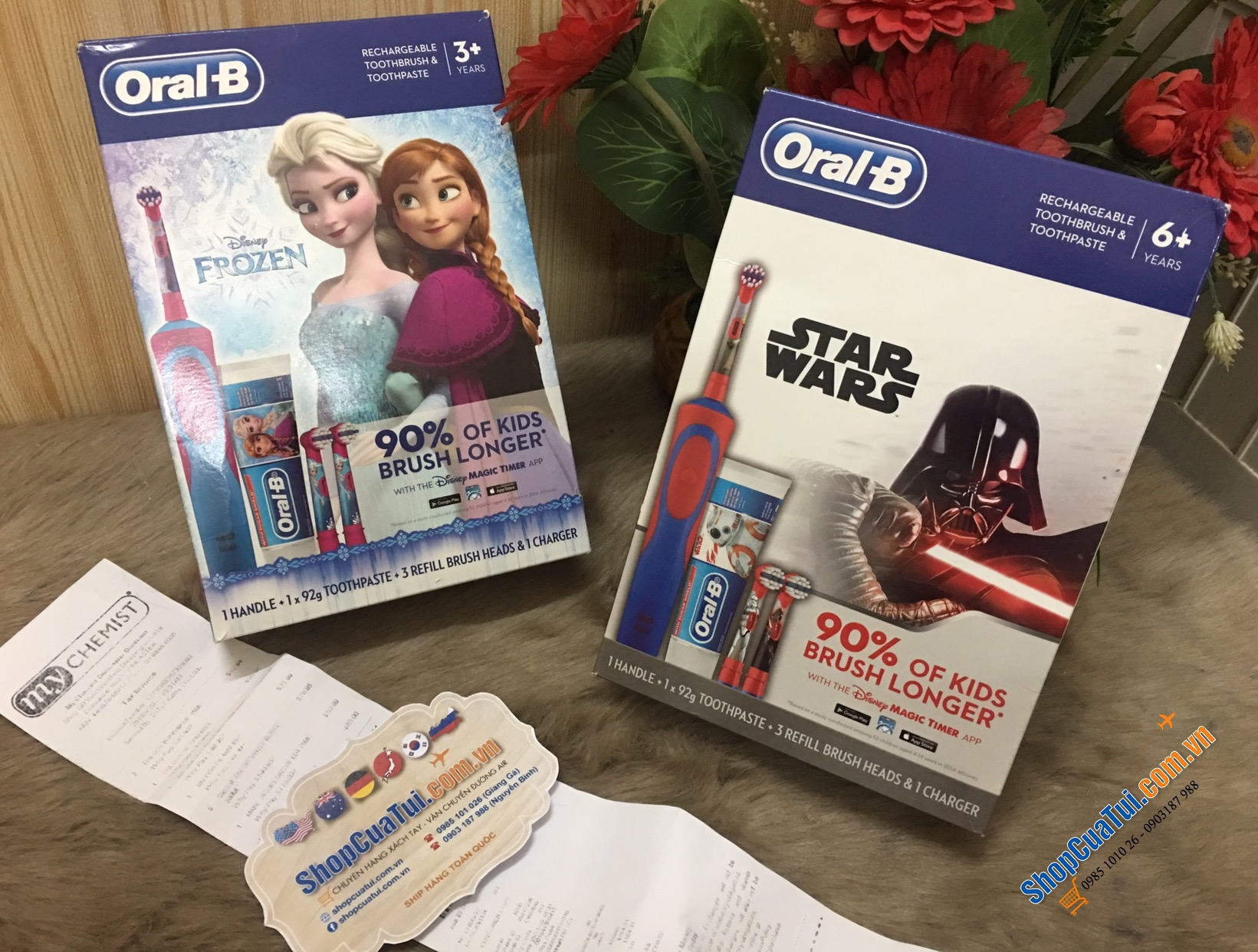 BÀN CHẢI ĐIỆN ORAL B CHO TRẺ KÈM 3 ĐẦU SƠ CUA và TUÝP KEM ĐÁNH RĂNG - MADE IN GERMANY