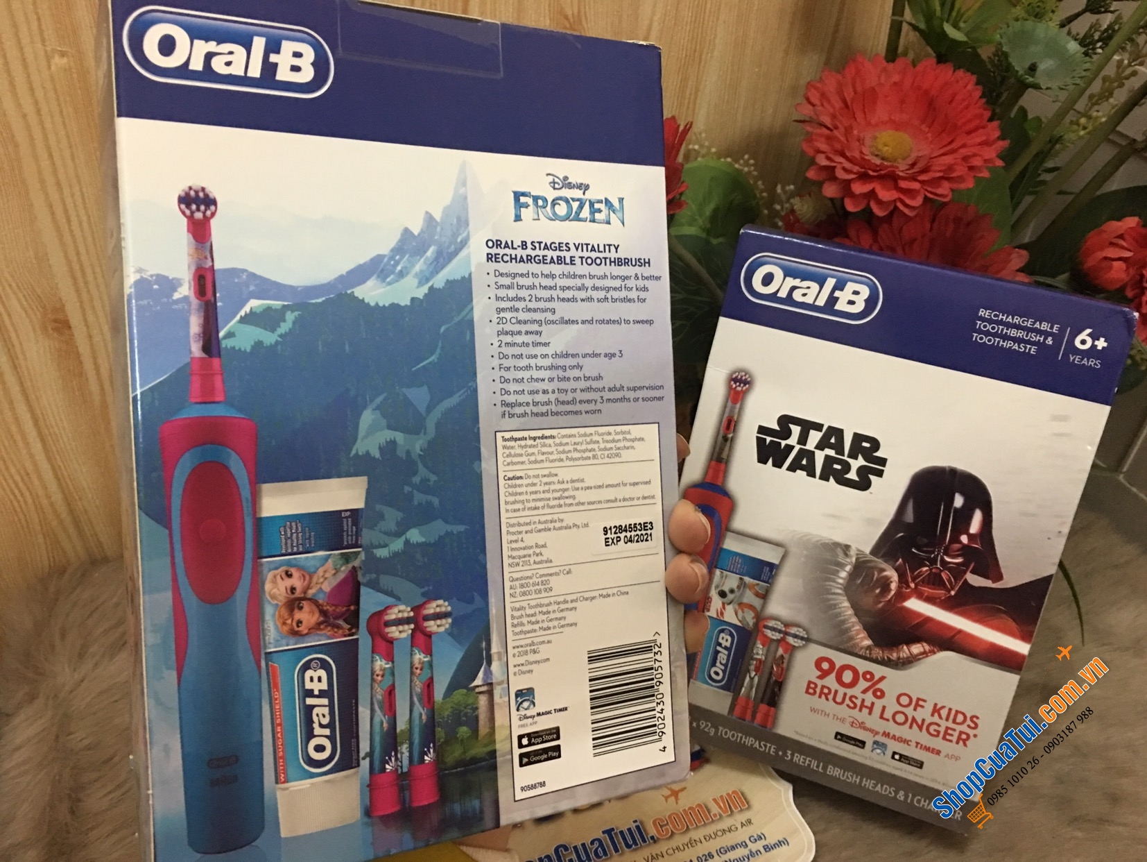 BÀN CHẢI ĐIỆN ORAL B CHO TRẺ KÈM 3 ĐẦU SƠ CUA và TUÝP KEM ĐÁNH RĂNG - MADE IN GERMANY