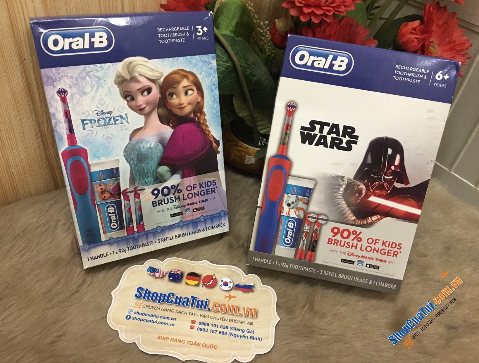 BÀN CHẢI ĐIỆN ORAL B CHO TRẺ KÈM 3 ĐẦU SƠ CUA và TUÝP KEM ĐÁNH RĂNG - MADE IN GERMANY