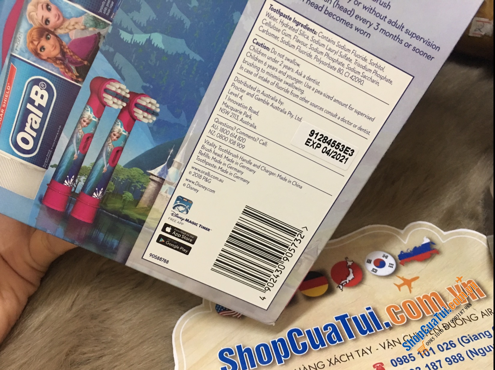 BÀN CHẢI ĐIỆN ORAL B CHO TRẺ KÈM 3 ĐẦU SƠ CUA và TUÝP KEM ĐÁNH RĂNG - MADE IN GERMANY