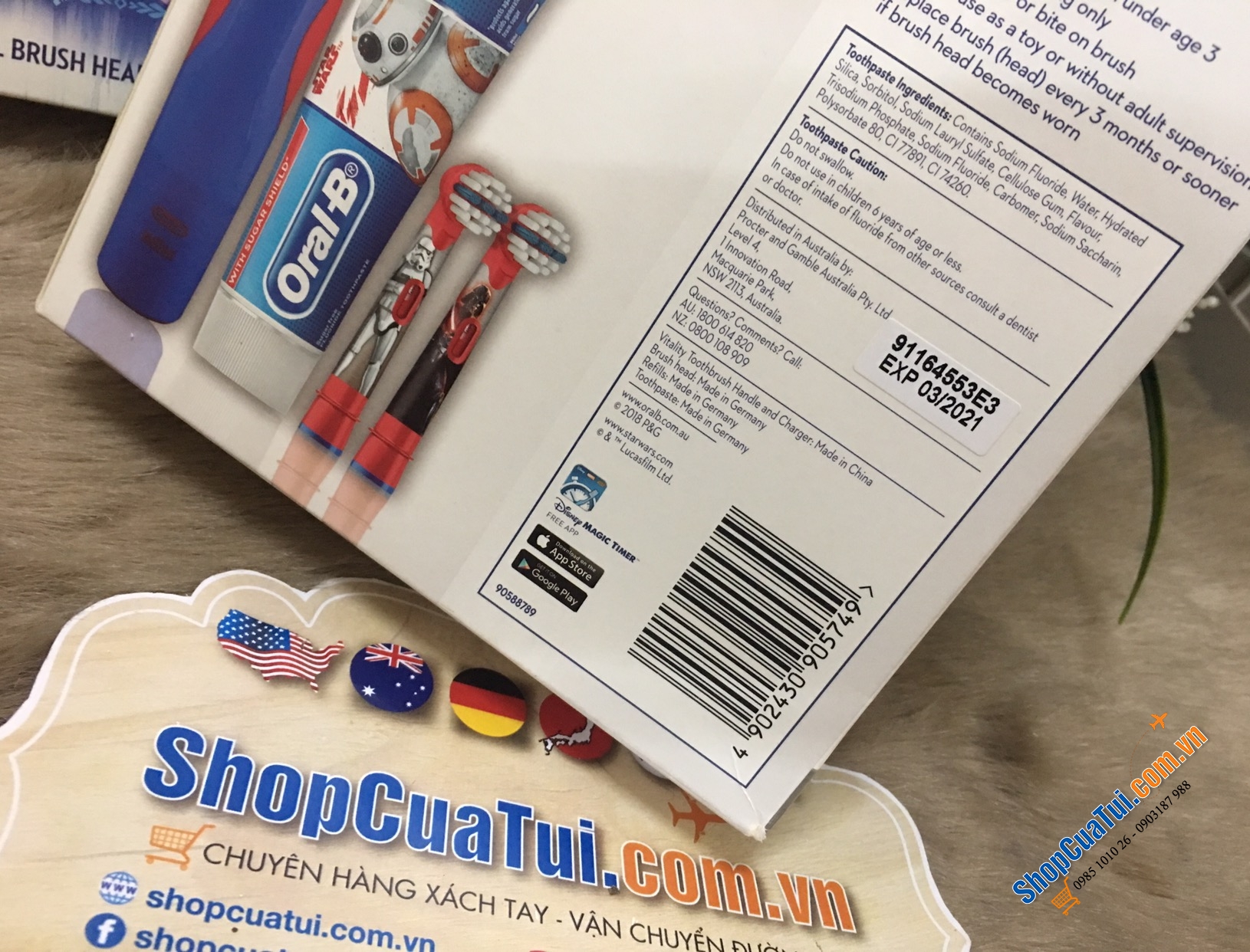 BÀN CHẢI ĐIỆN ORAL B CHO TRẺ KÈM 3 ĐẦU SƠ CUA và TUÝP KEM ĐÁNH RĂNG - MADE IN GERMANY