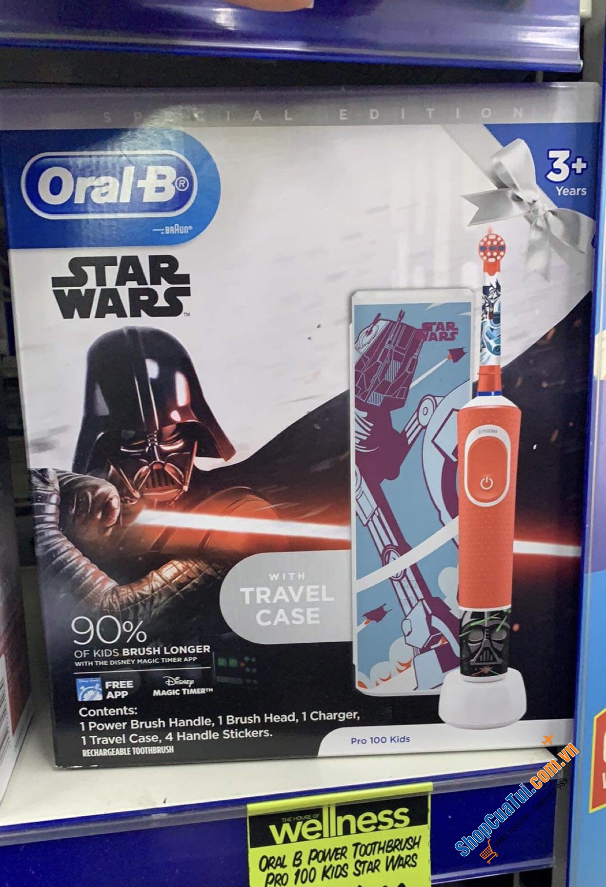 BÀN CHẢI ĐIỆN ORAL B CHO TRẺ KÈM 3 ĐẦU SƠ CUA và TUÝP KEM ĐÁNH RĂNG - MADE IN GERMANY