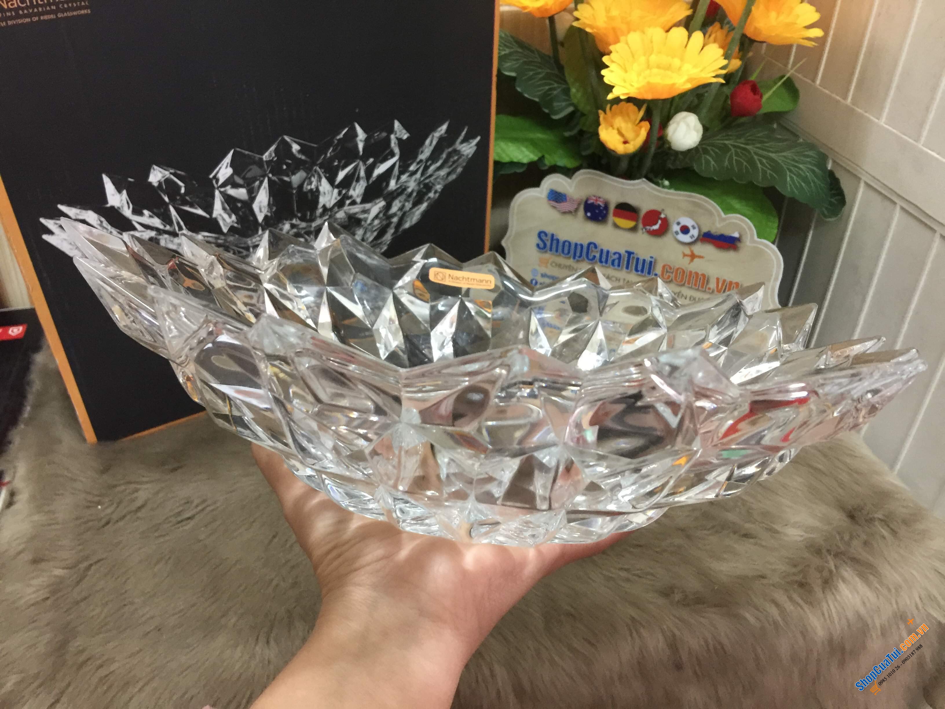 ĐĨA PHA LÊ SÂU LÒNG NACHTMANN QUARTZ SIZE 32cm - Bát Pha Lê Quartz 32cm của hãng Nachtmann