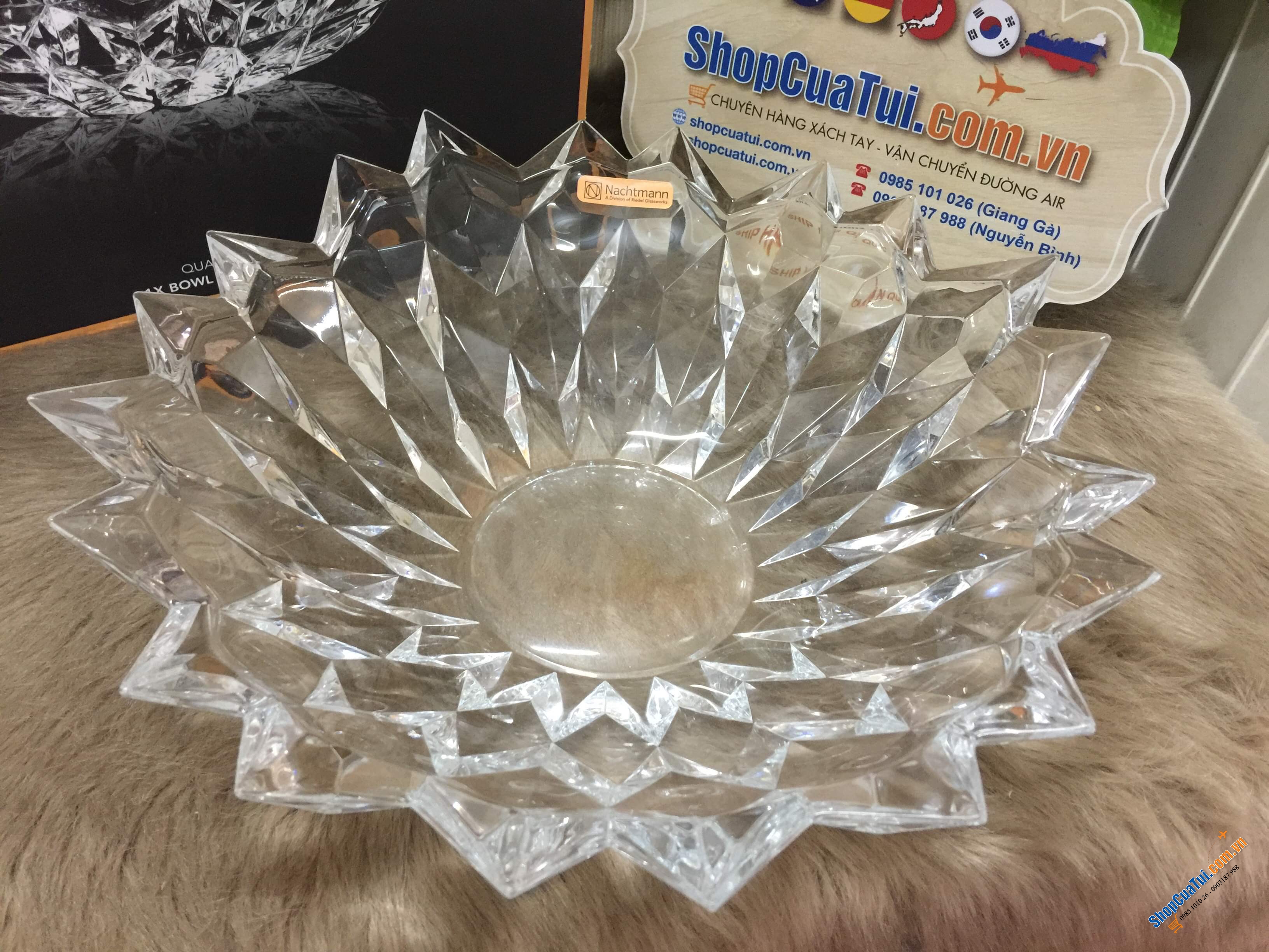 ĐĨA PHA LÊ SÂU LÒNG NACHTMANN QUARTZ SIZE 32cm - Bát Pha Lê Quartz 32cm của hãng Nachtmann