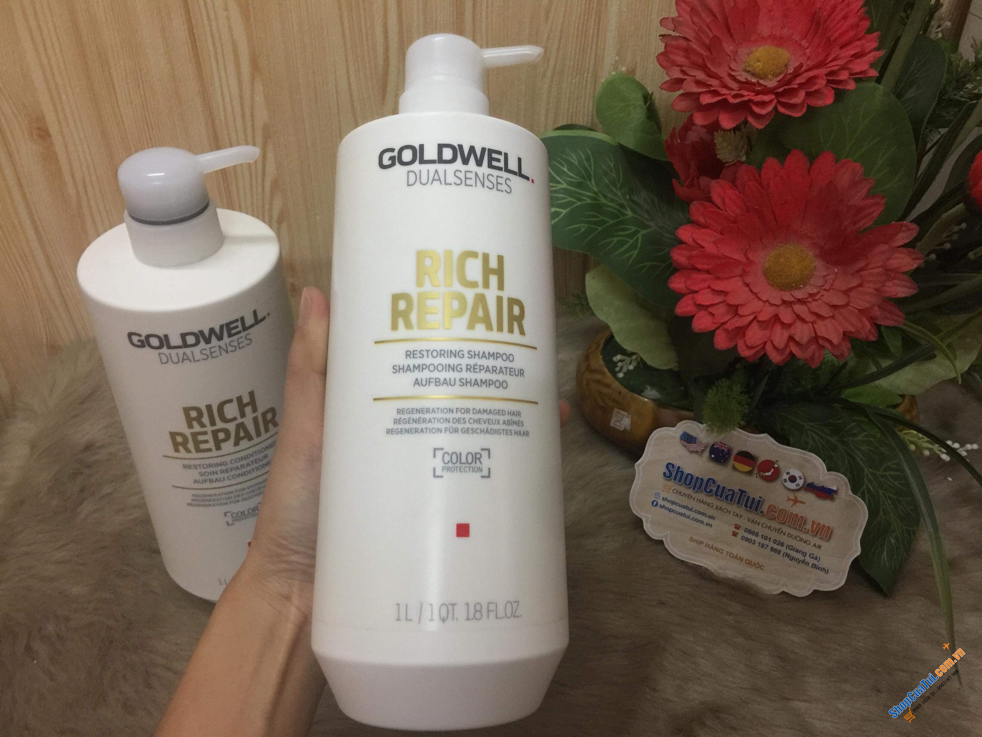 Cặp dầu gội và xả Goldwell Dualsenses Rich Repair Cream Shampoo