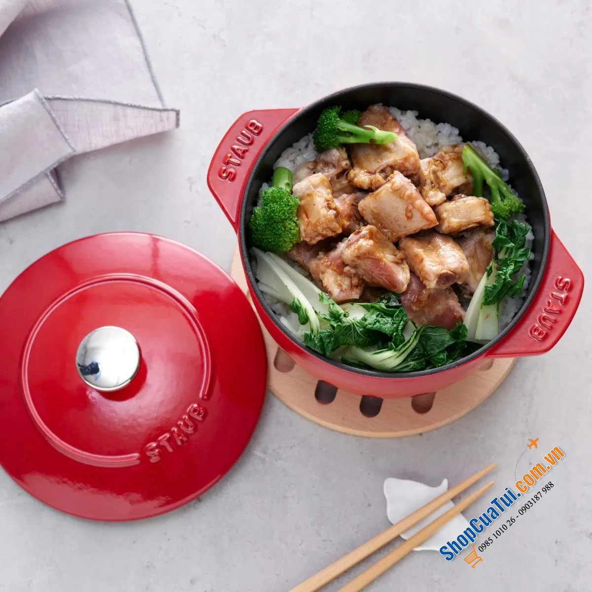 NỒI STAUB GOHAN 16 CM ĐỎ