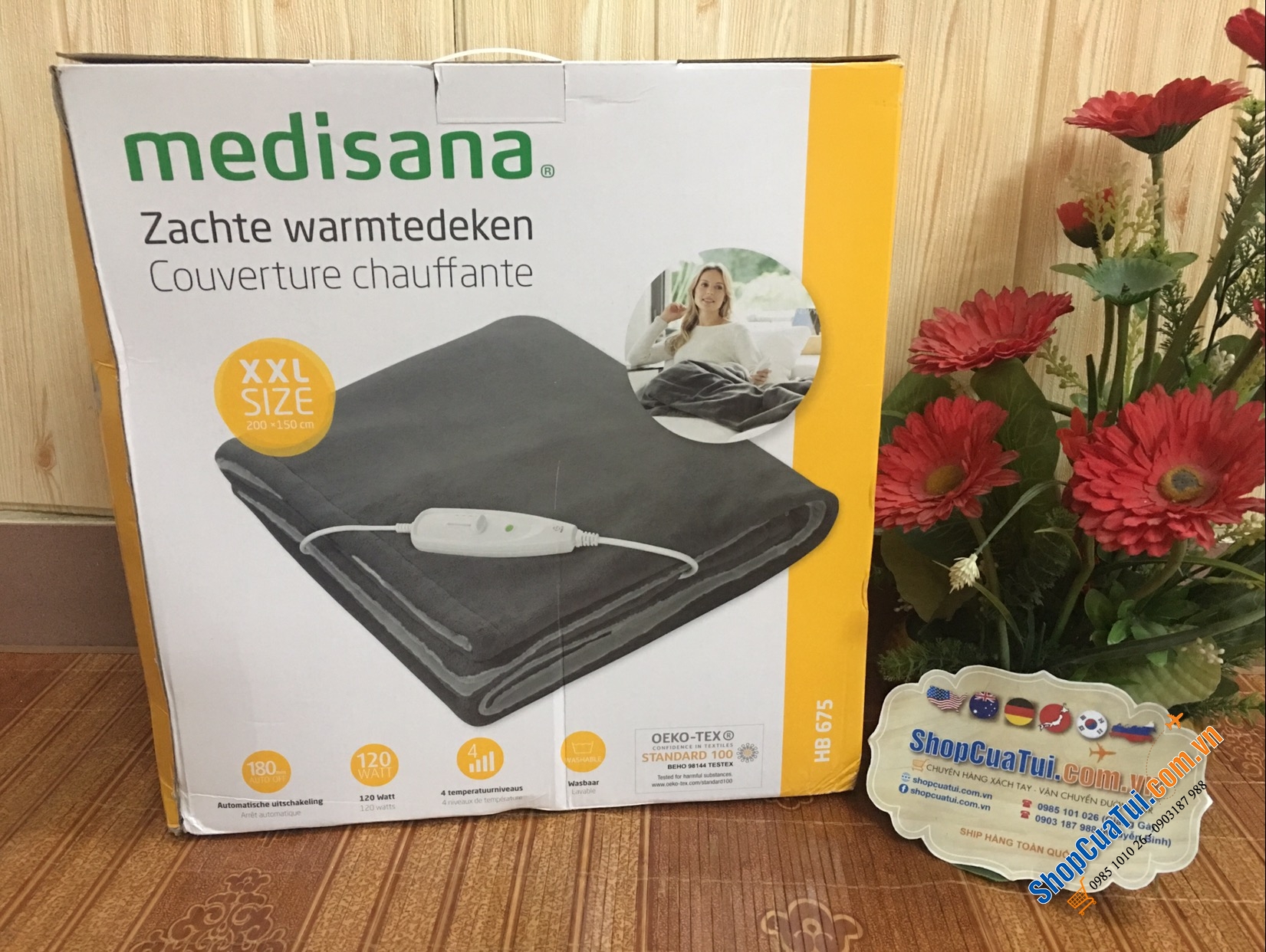 Chăn điện- CHĂN SƯỞI ĐIỆN size đại XXL MEDISANA HB675 - 150x200 cm