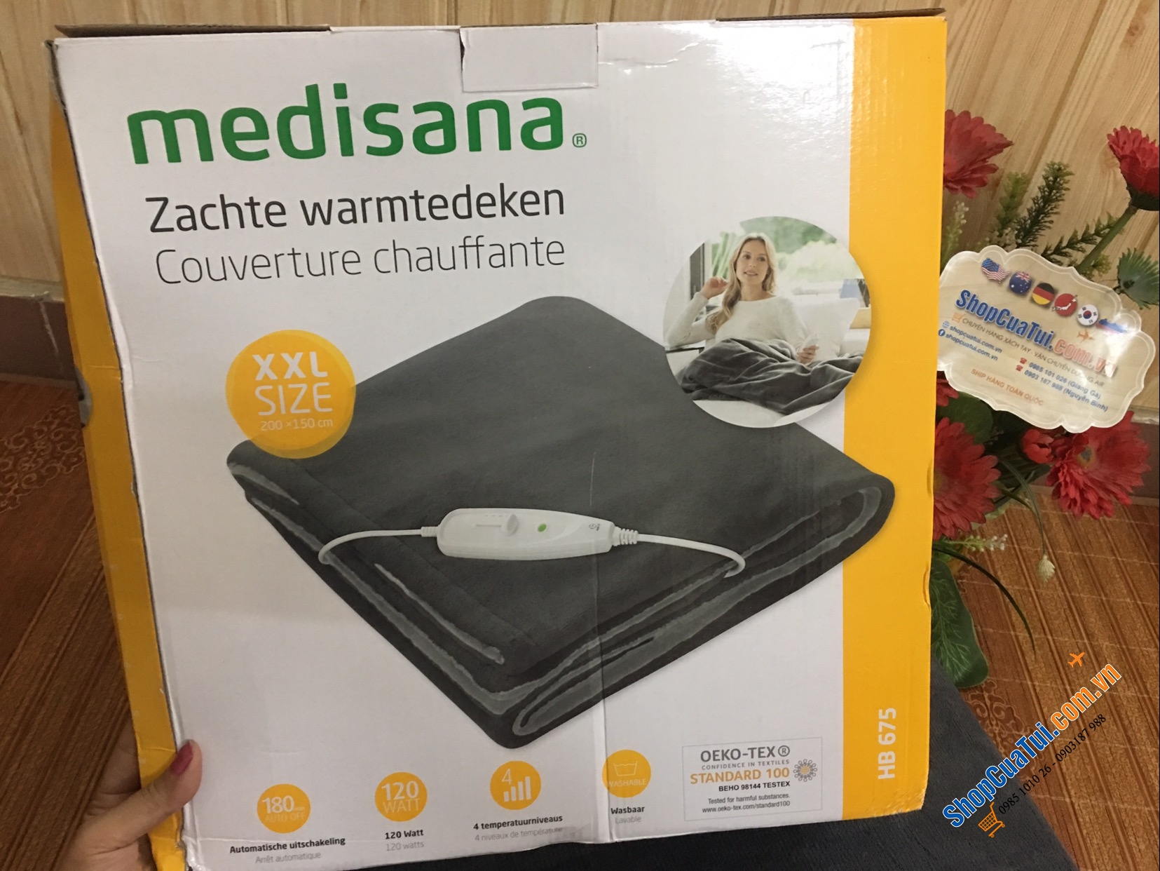 Chăn điện- CHĂN SƯỞI ĐIỆN size đại XXL MEDISANA HB675 - 150x200 cm