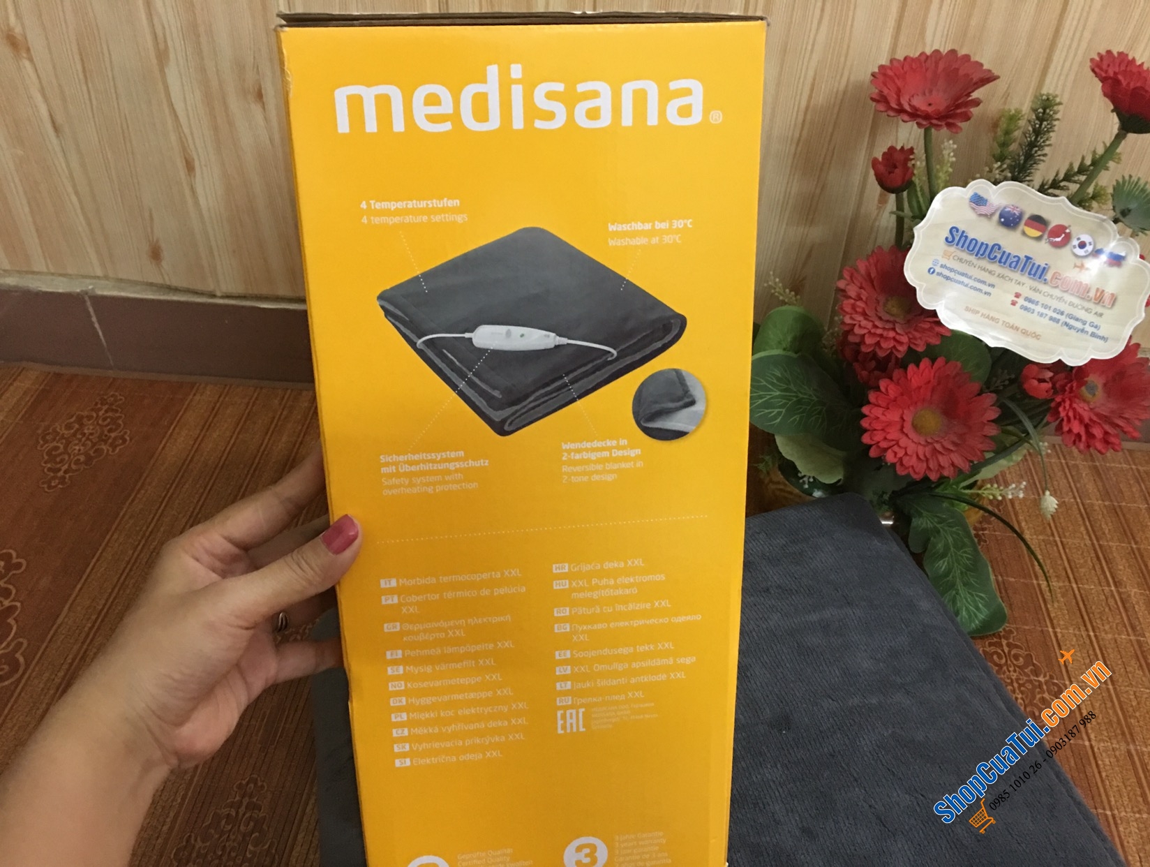 Chăn điện- CHĂN SƯỞI ĐIỆN size đại XXL MEDISANA HB675 - 150x200 cm