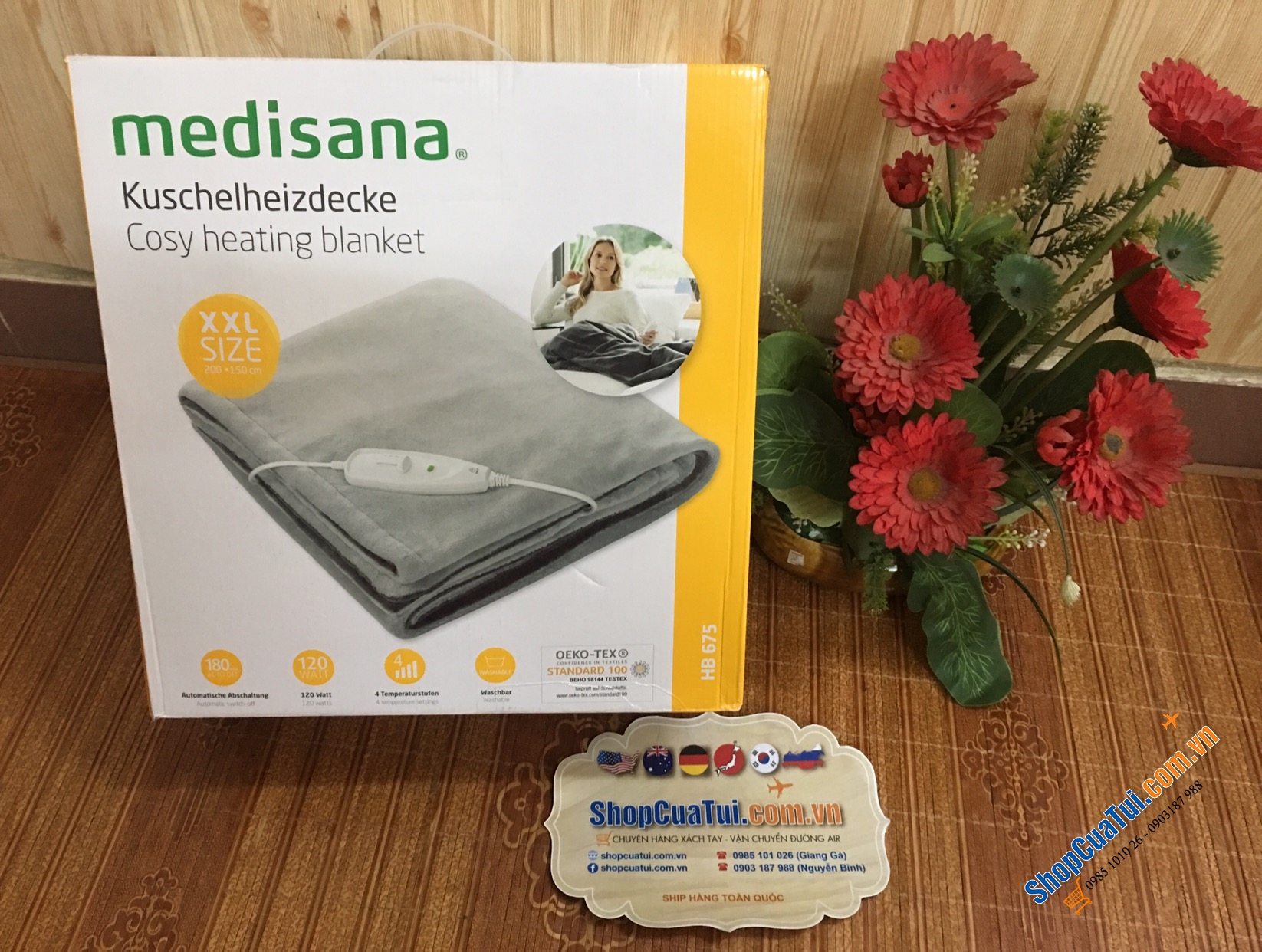 Chăn điện- CHĂN SƯỞI ĐIỆN size đại XXL MEDISANA HB675 - 150x200 cm
