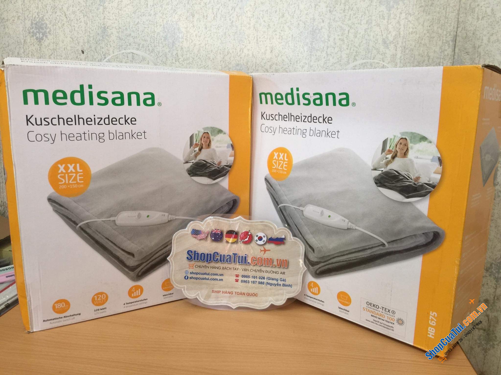 Chăn điện- CHĂN SƯỞI ĐIỆN size đại XXL MEDISANA HB675 - 150x200 cm