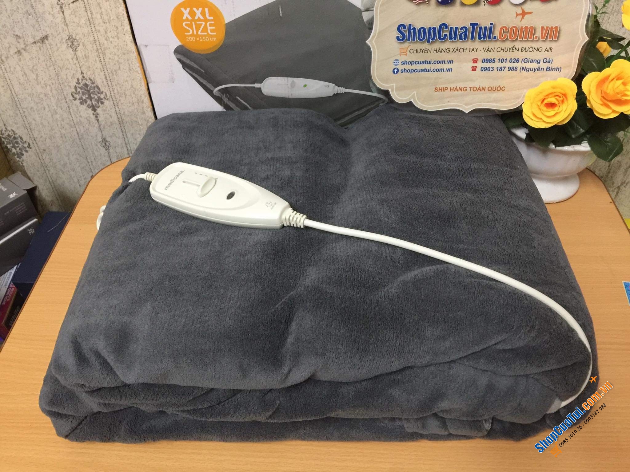 Chăn điện- CHĂN SƯỞI ĐIỆN size đại XXL MEDISANA HB675 - 150x200 cm