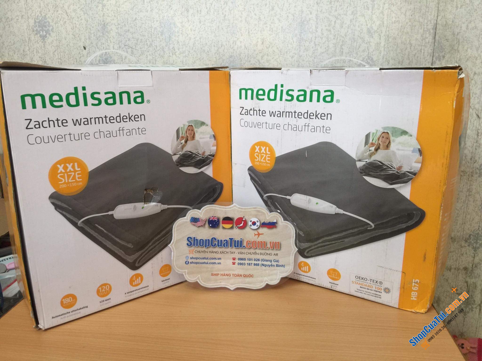 Chăn điện- CHĂN SƯỞI ĐIỆN size đại XXL MEDISANA HB675 - 150x200 cm