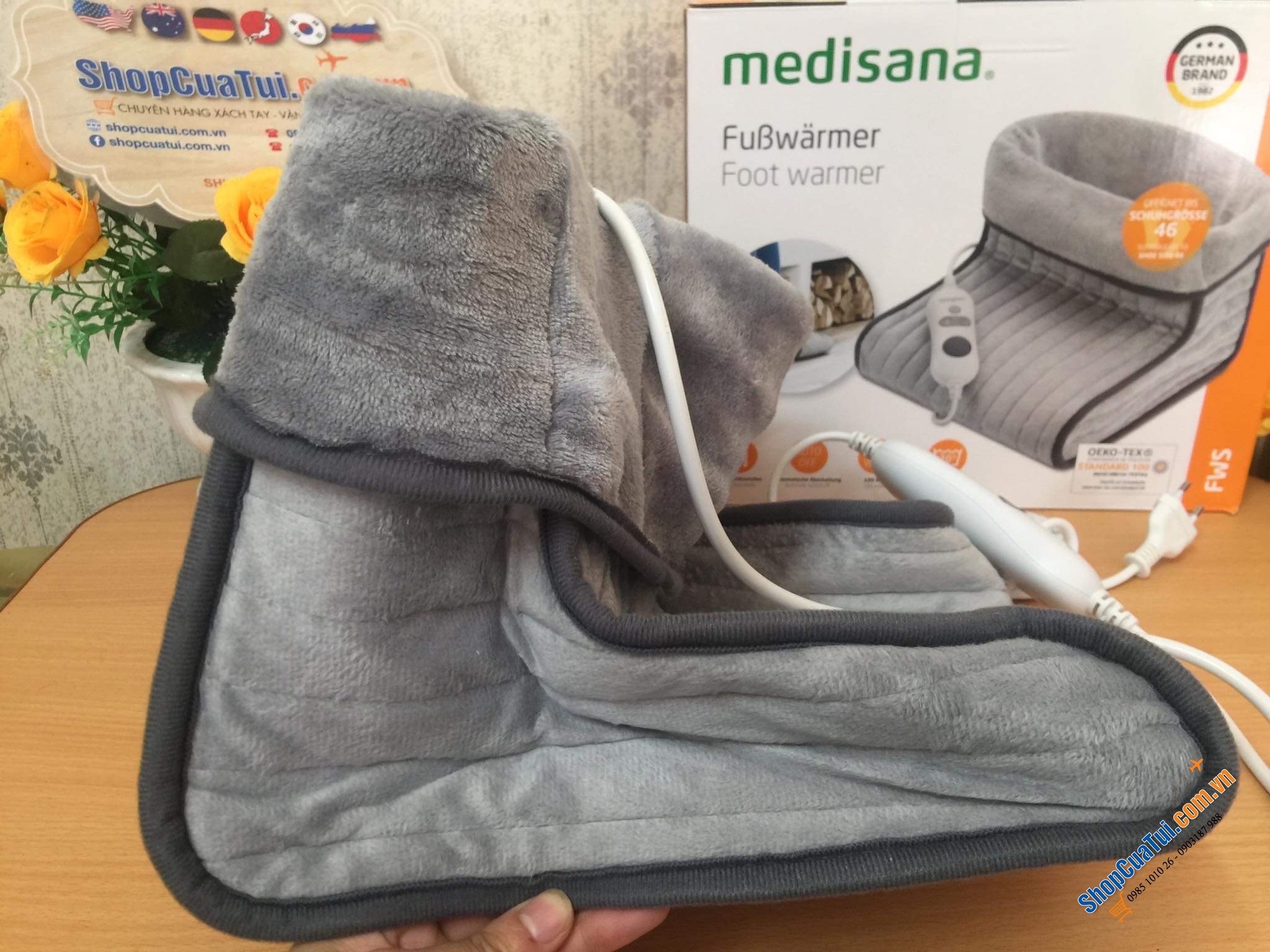 Tất điện - Ủ chân Medisana FWS XÁM DÒNG CAO CẤP
