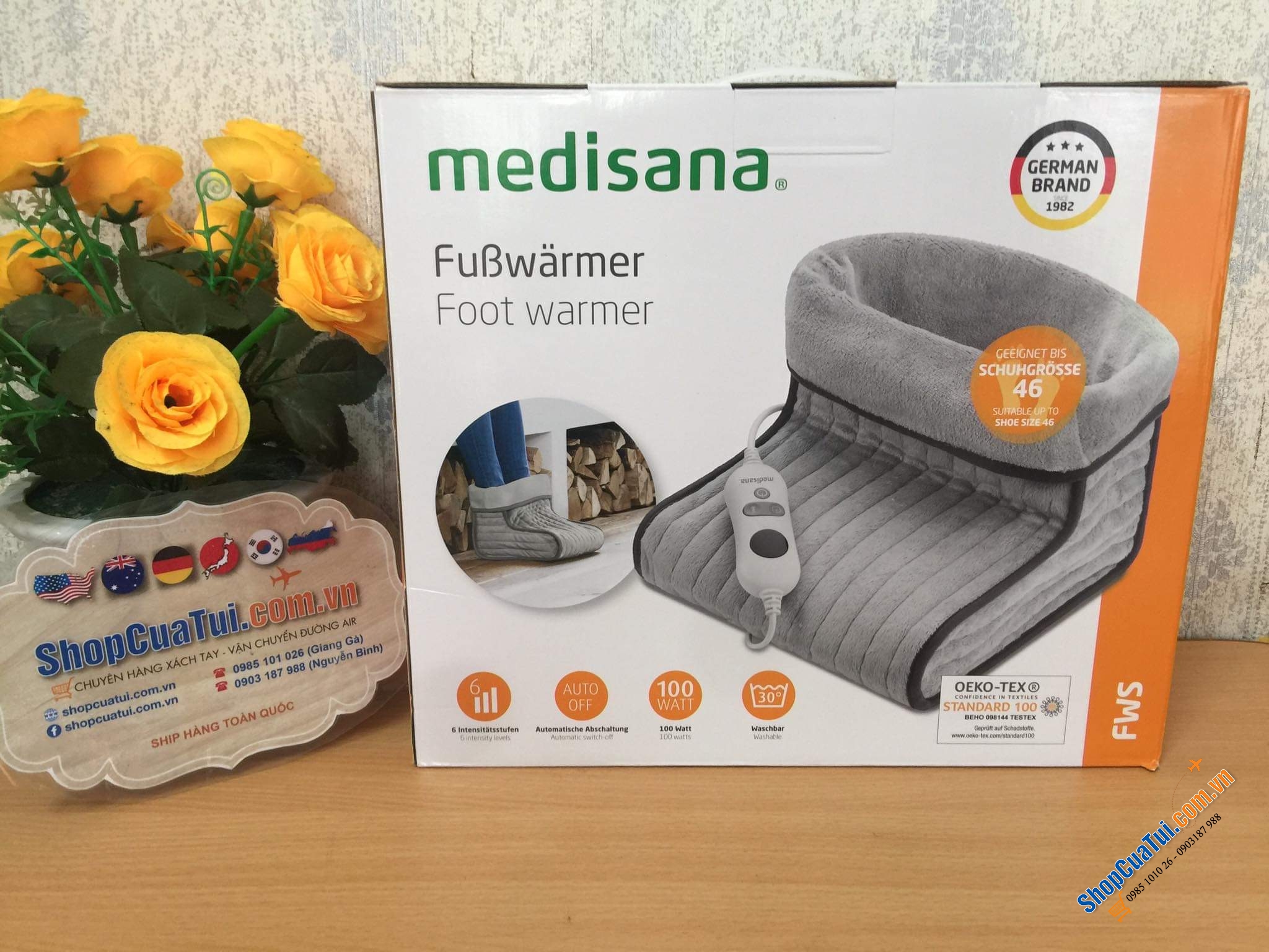 Tất điện - Ủ chân Medisana FWS XÁM DÒNG CAO CẤP