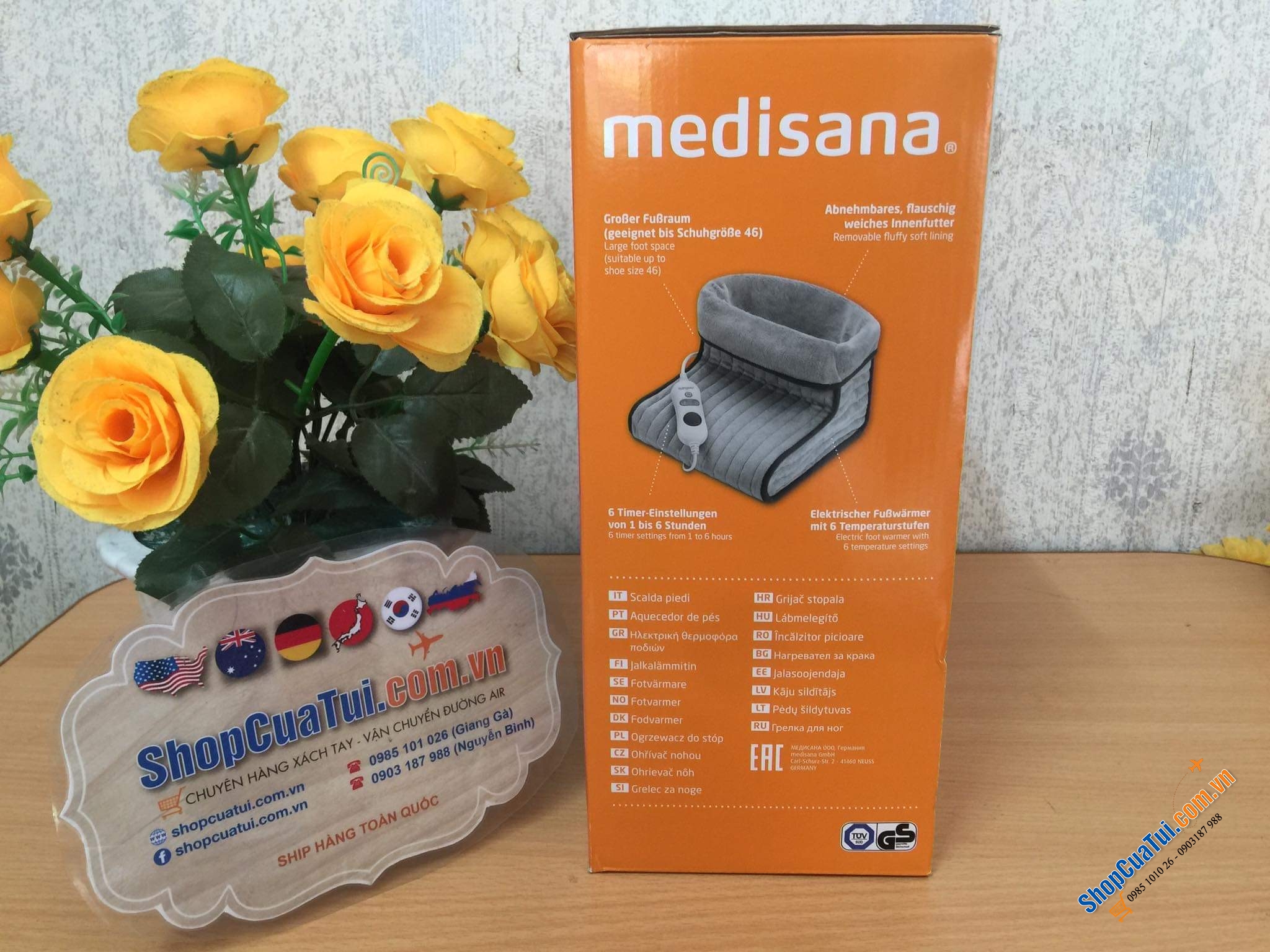 Tất điện - Ủ chân Medisana FWS XÁM DÒNG CAO CẤP