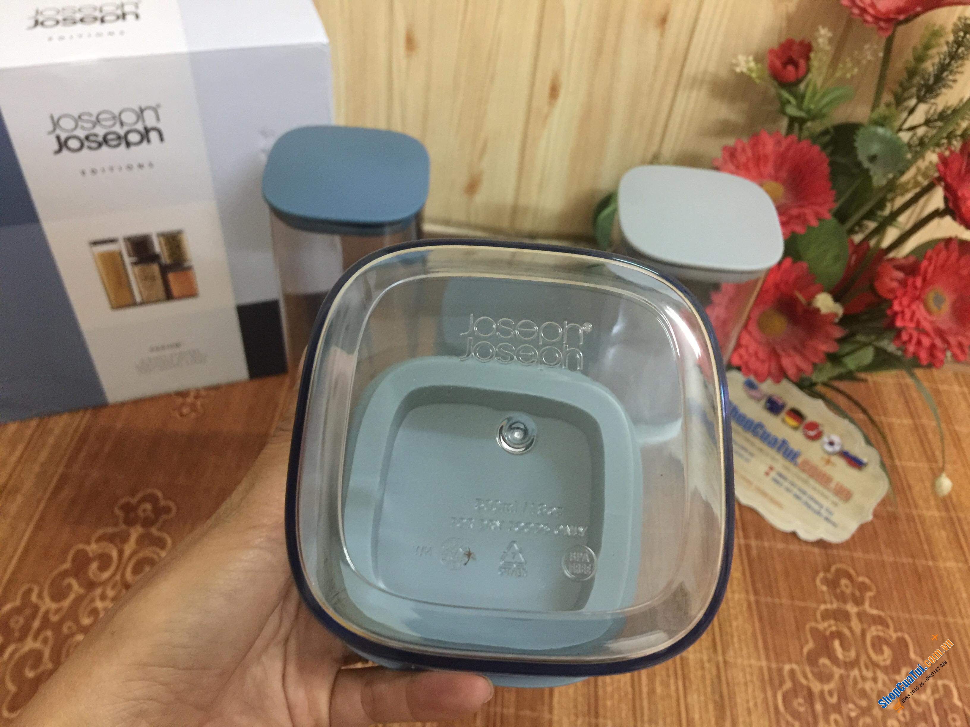 Bộ 5 Hộp nhựa Joseph Joseph Podium 81106 C32.2 x R31.2 x S10.4cm 0.5-1.9L Màu Xanh Editions Sky - Hũ đựng, Set 5 hộp PODIUM đựng đồ khô, gia vị các loại của Joseph Joseph MÀU XANH
