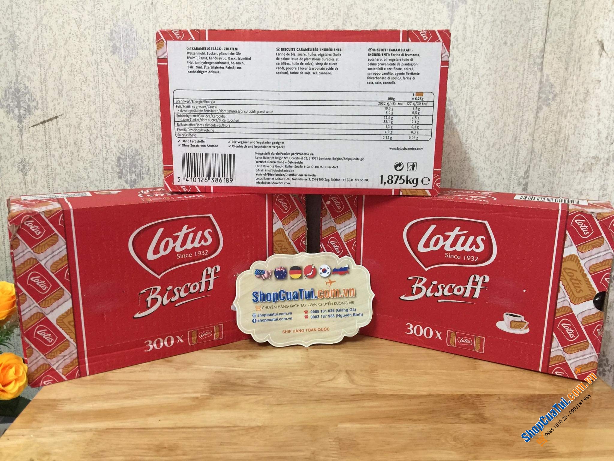 BÁNH QUY LOTUS BISCOFF - HỘP 300 CÁI