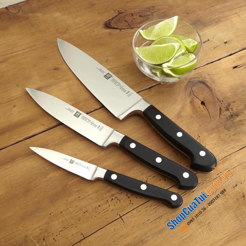 SET 3 DAO ZWILLING PRO S Made in Germany Zwilling Professional S - set 3 dao lưỡi 10-16-20cm