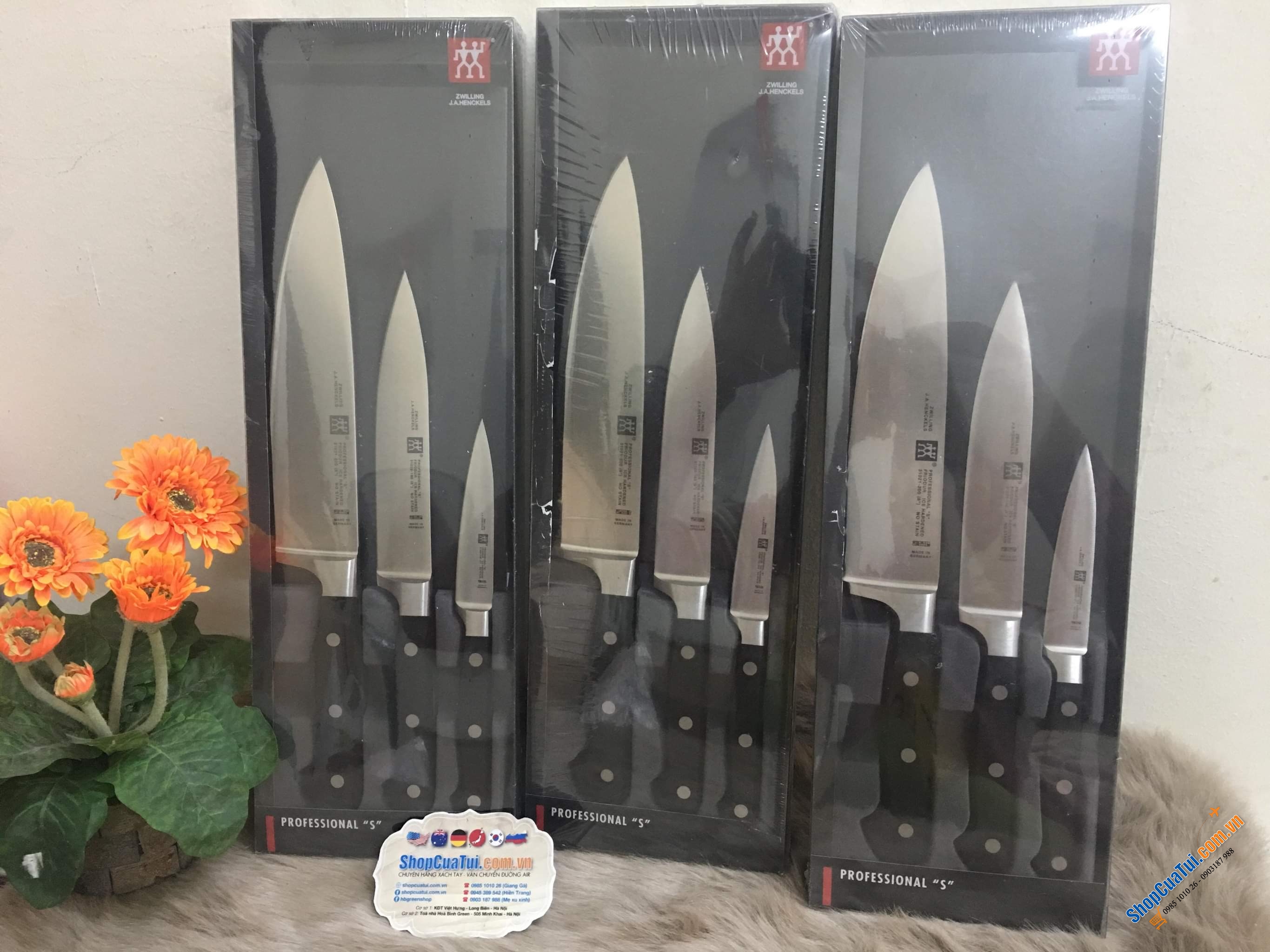 SET 3 DAO ZWILLING PRO S Made in Germany Zwilling Professional S - set 3 dao lưỡi 10-16-20cm