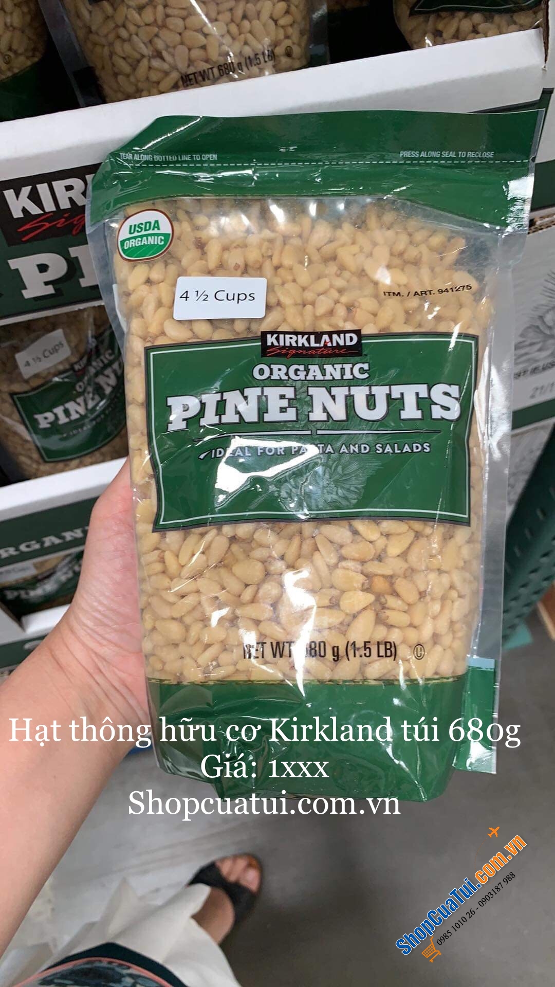 HẠT THÔNG HỮU CƠ ORGANIC PINE NUT KIRKLAND 680g