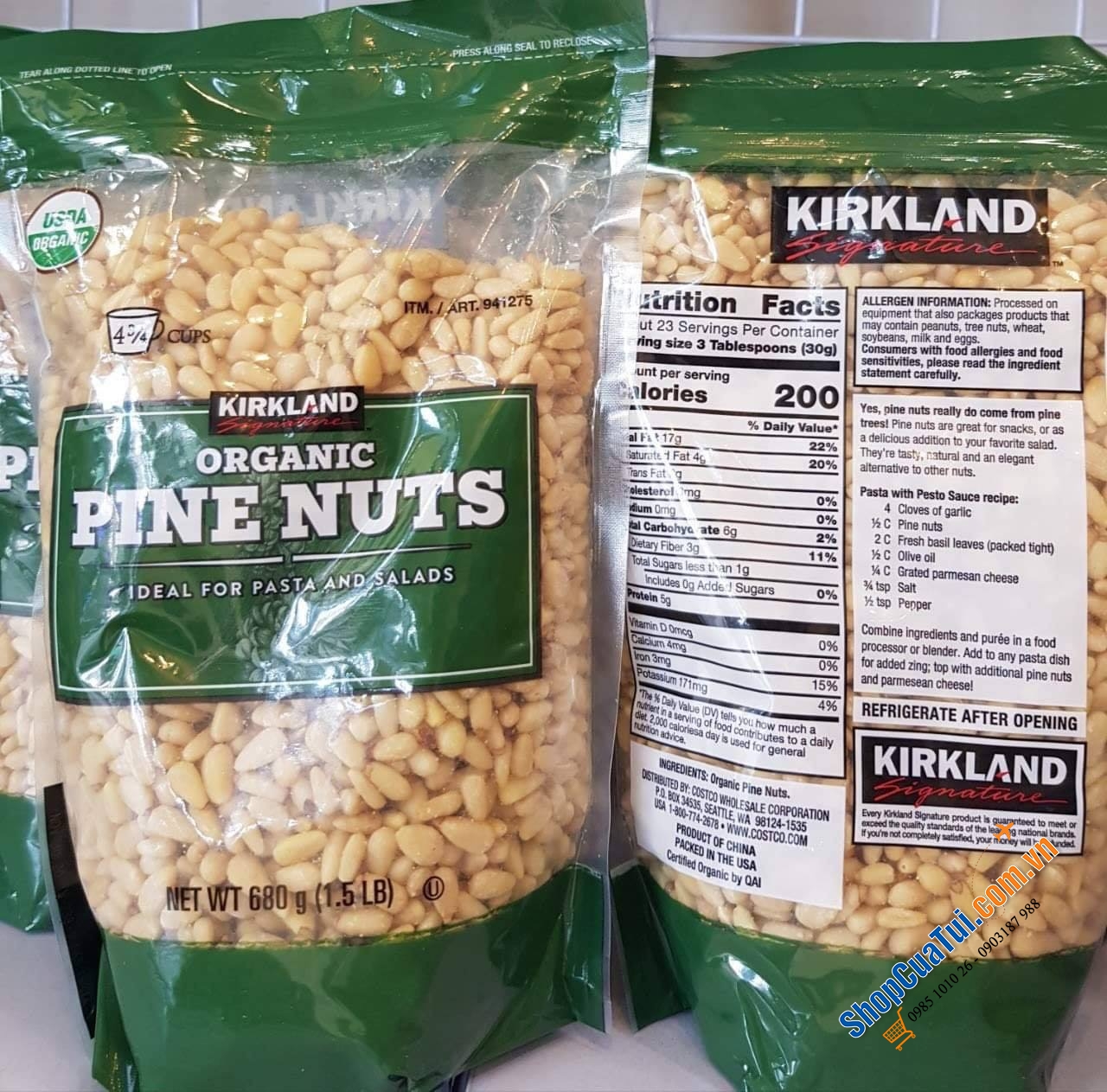 HẠT THÔNG HỮU CƠ ORGANIC PINE NUT KIRKLAND 680g