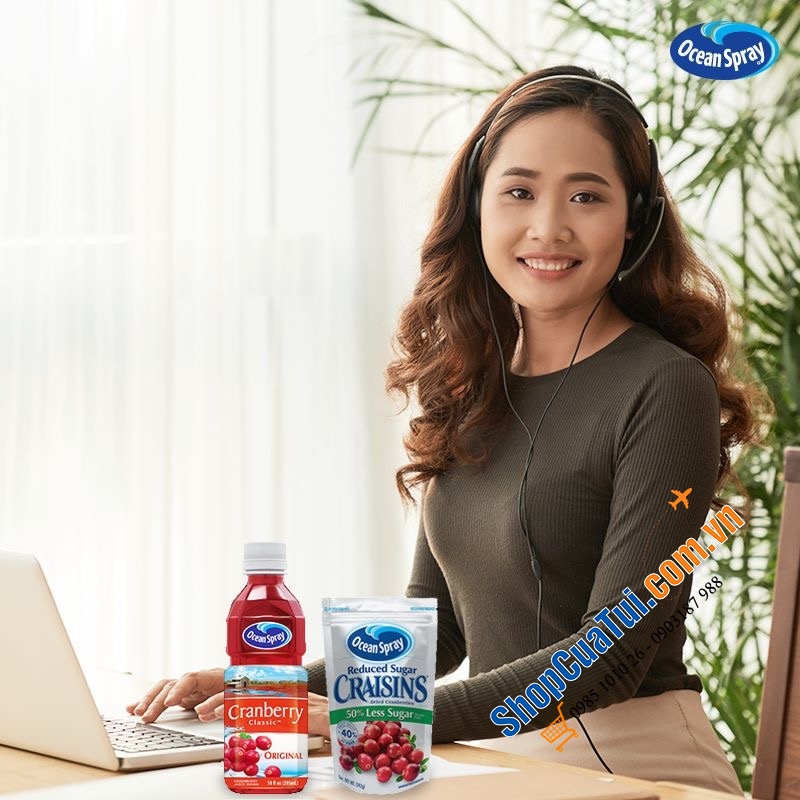 OCEAN SPRAY CRAISINS REDUCED SUGAR NAM VIỆT QUẤT SẤY KHÔ GIẢM ĐƯỜNG 1.2kg