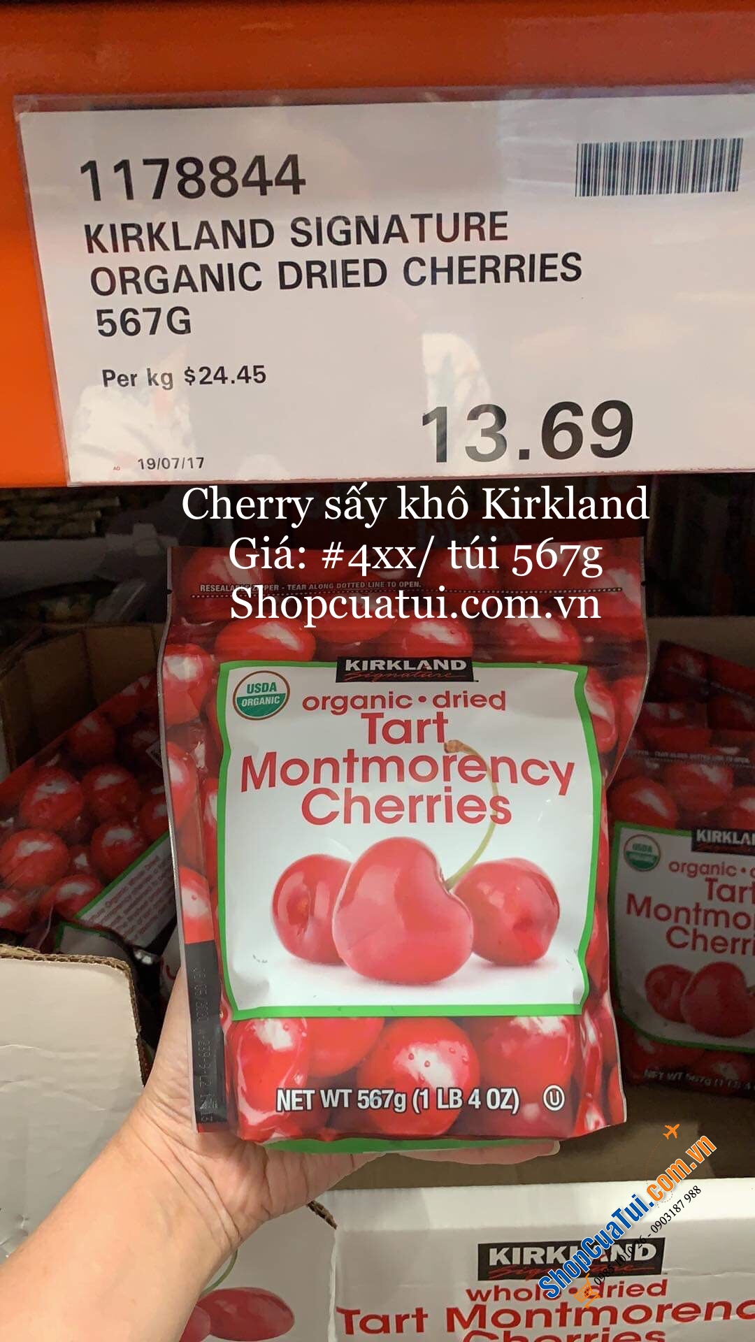 Cherry Sấy Khô Kirkland Signature Tart Montmorency Cherries (567g) - Xuất xứ: Mỹ