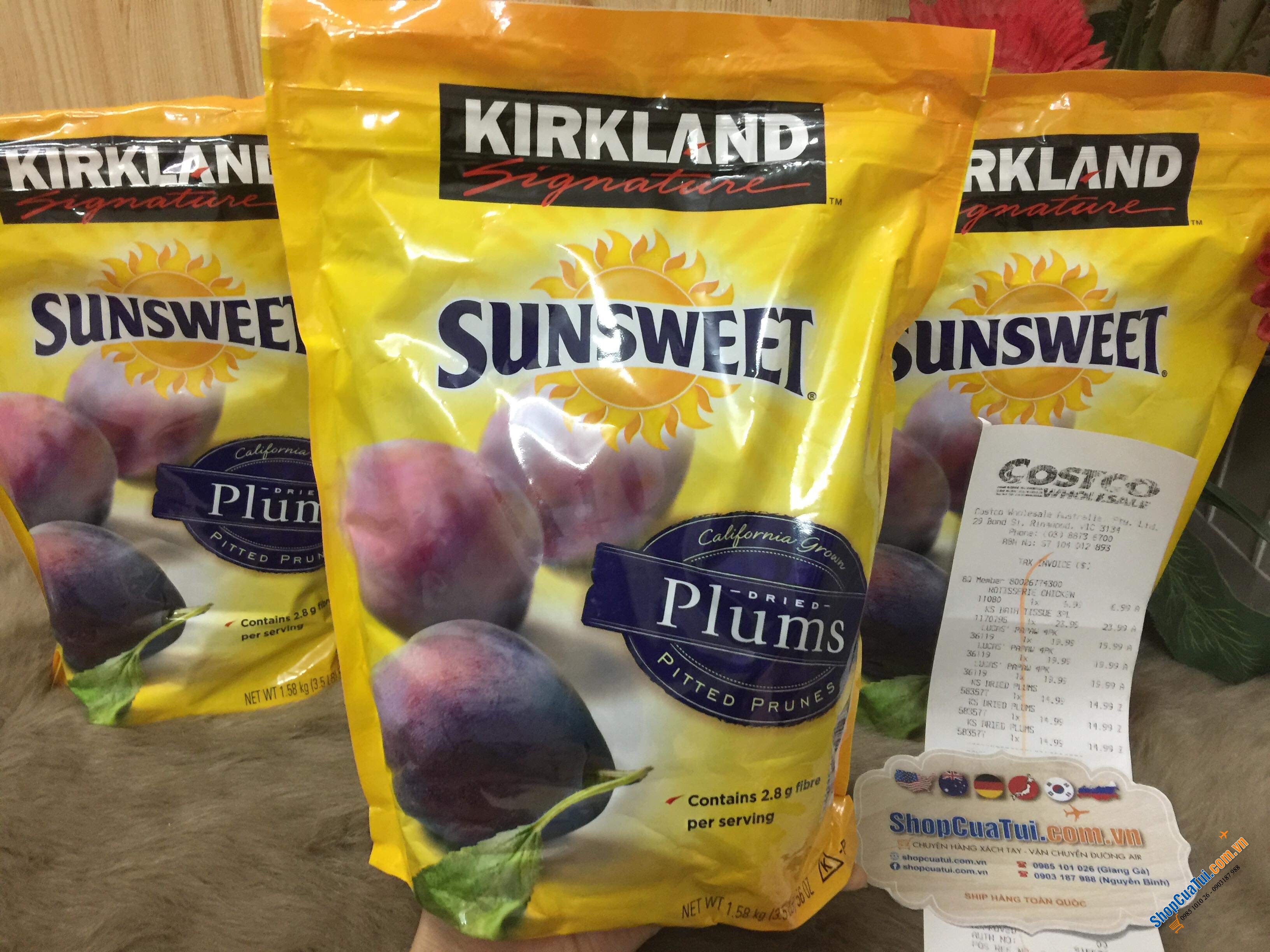 Mận Sấy Khô Kirkland Sunsweet Plums 1,59kg xuất xứ Mỹ