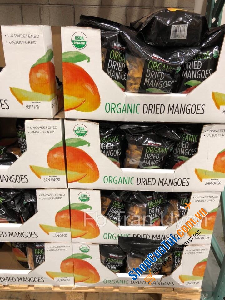 Mứt xoài sấy hữu cơ Kirkland Organic Dried Mangoes 1.13kg