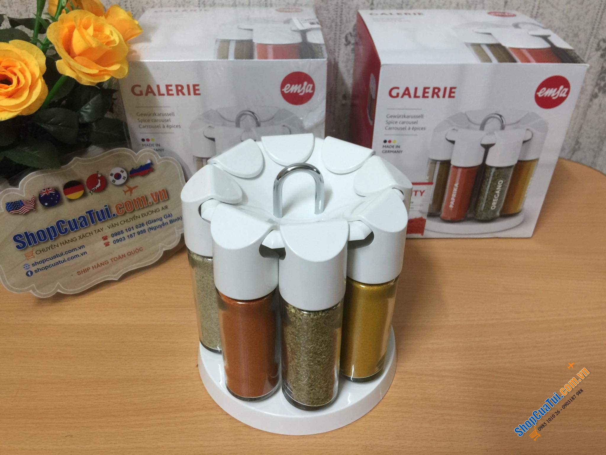 Bộ đựng gia vị Emsa Galerie 8 spices Made in Germany