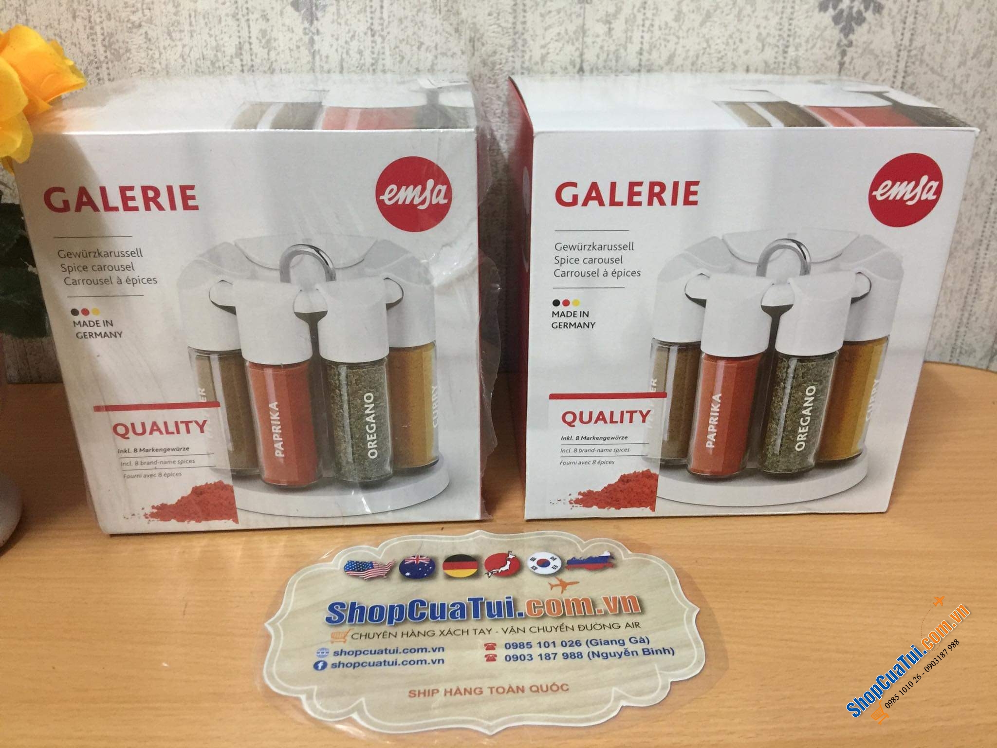 Bộ đựng gia vị Emsa Galerie 8 spices Made in Germany
