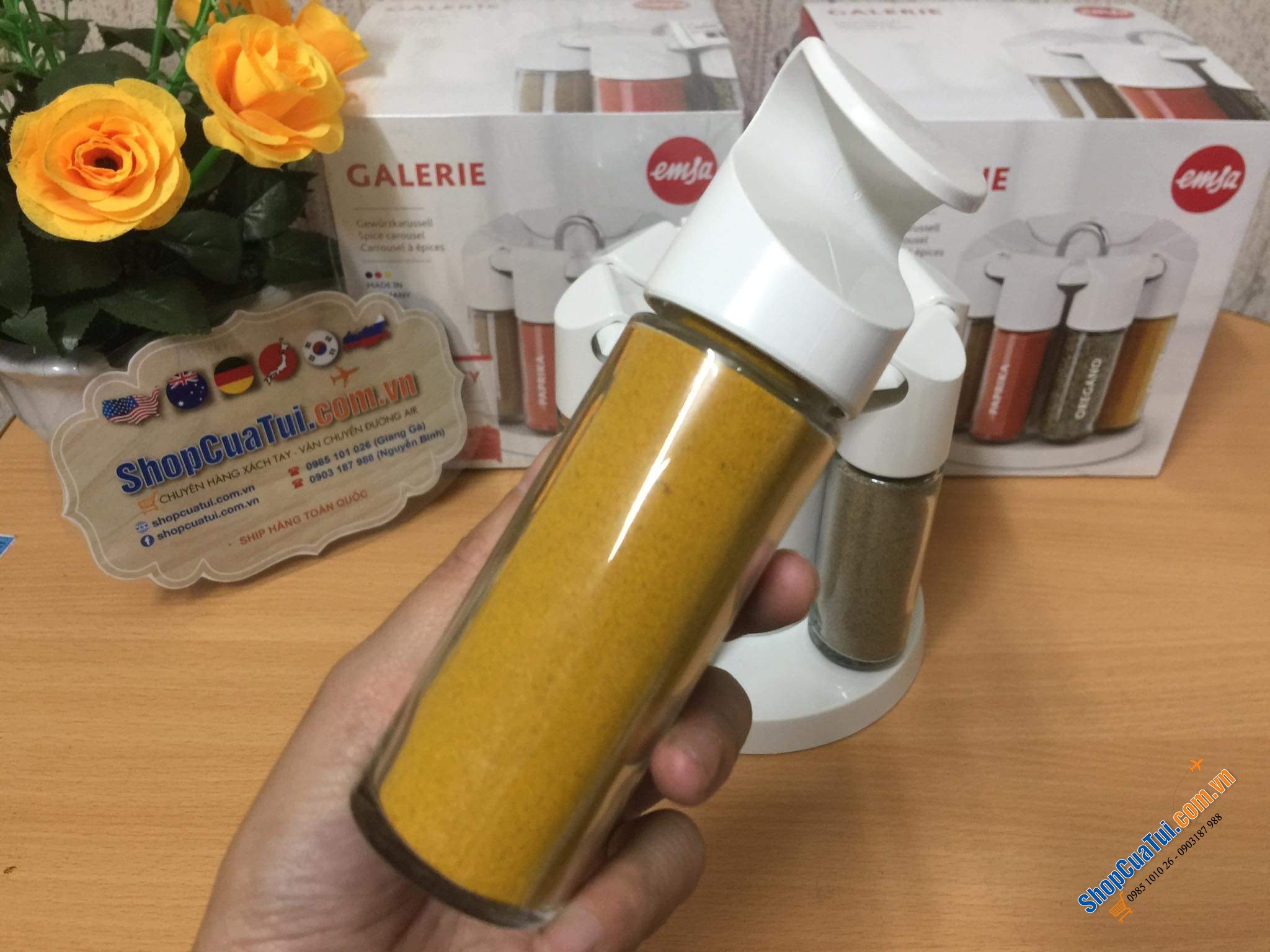 Bộ đựng gia vị Emsa Galerie 8 spices Made in Germany