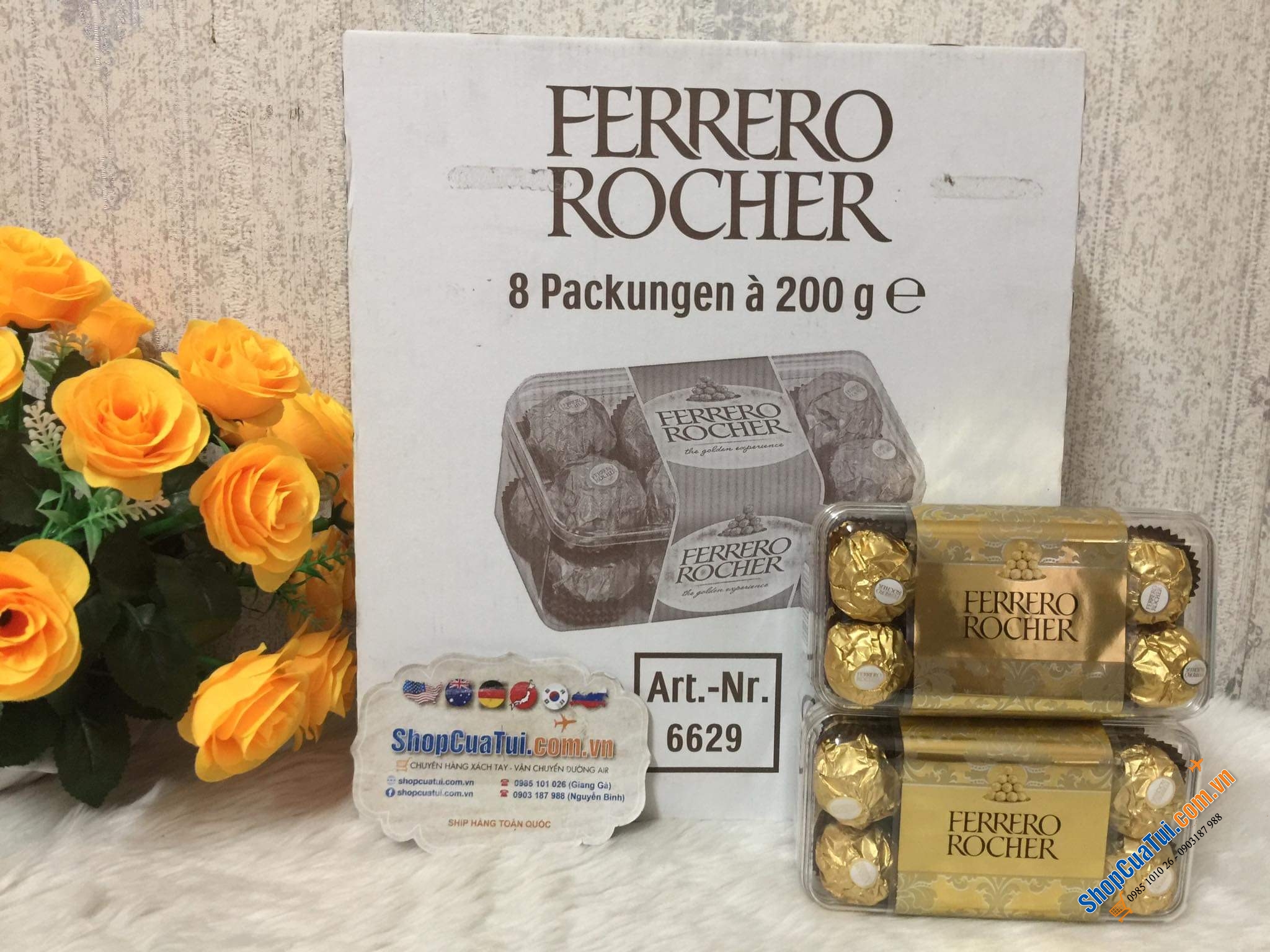 Sô cô la KẸO FERRERO ROCHER SOCOLA HỘP 16 VIÊN 200G