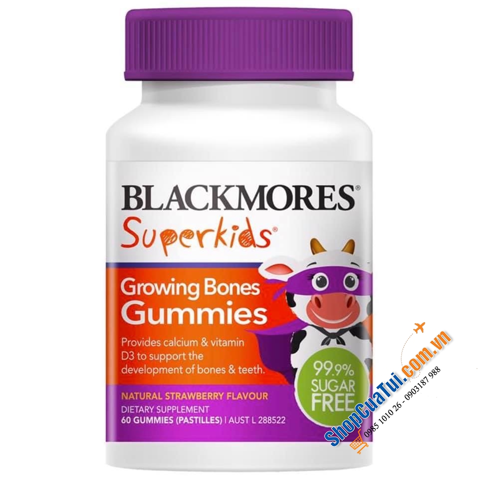 Viên dẻo bổ xương cho trẻ Blackmores Superkids Growing Bones 60 Gummies