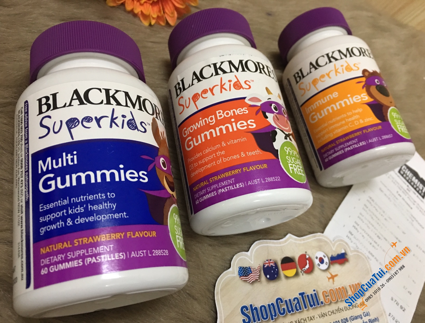 Viên dẻo bổ xương cho trẻ Blackmores Superkids Growing Bones 60 Gummies