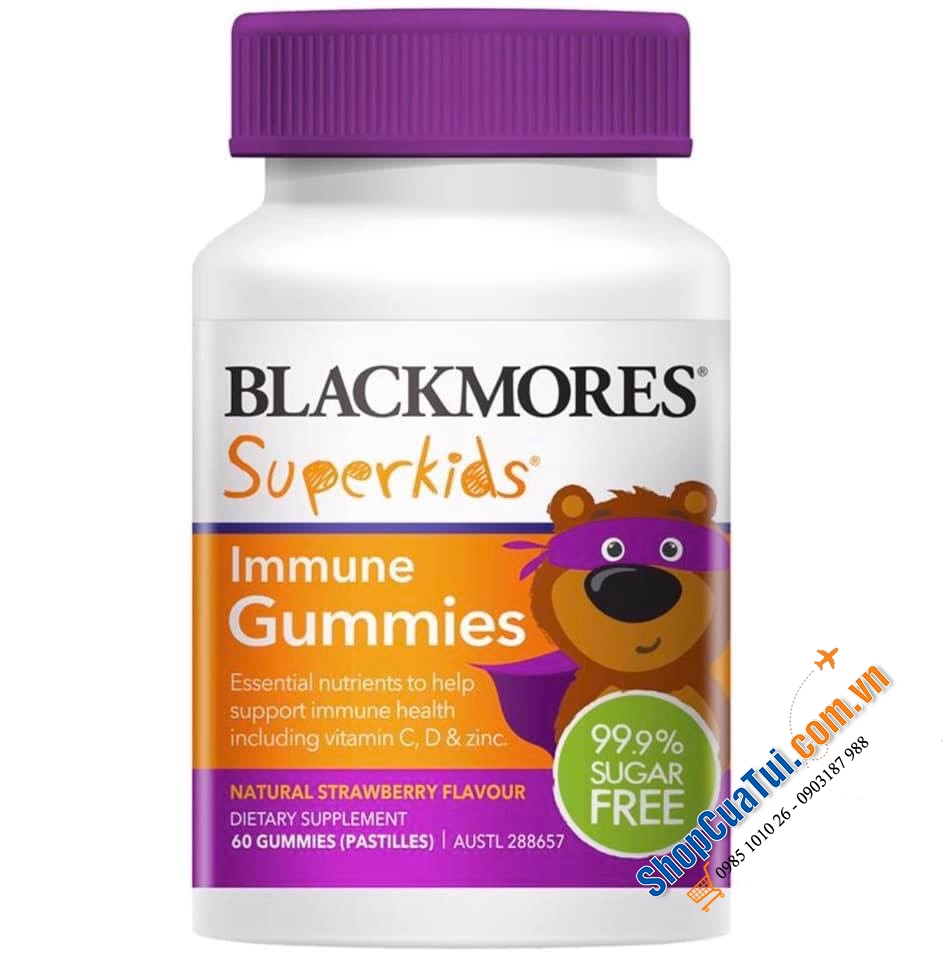 Kẹo mềm tăng cường hệ miễn dịch cho trẻ em Blackmores Superkids Immune gummies 60 Viên