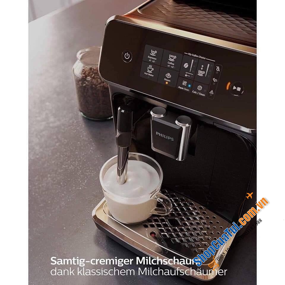 MÁY PHA CÀ PHÊ PHILIPS EP2221/40 - thưởng thức ba đặc sản cà phê thơm (espresso, cà phê, cappuccino) - dễ dàng hơn bao giờ hết